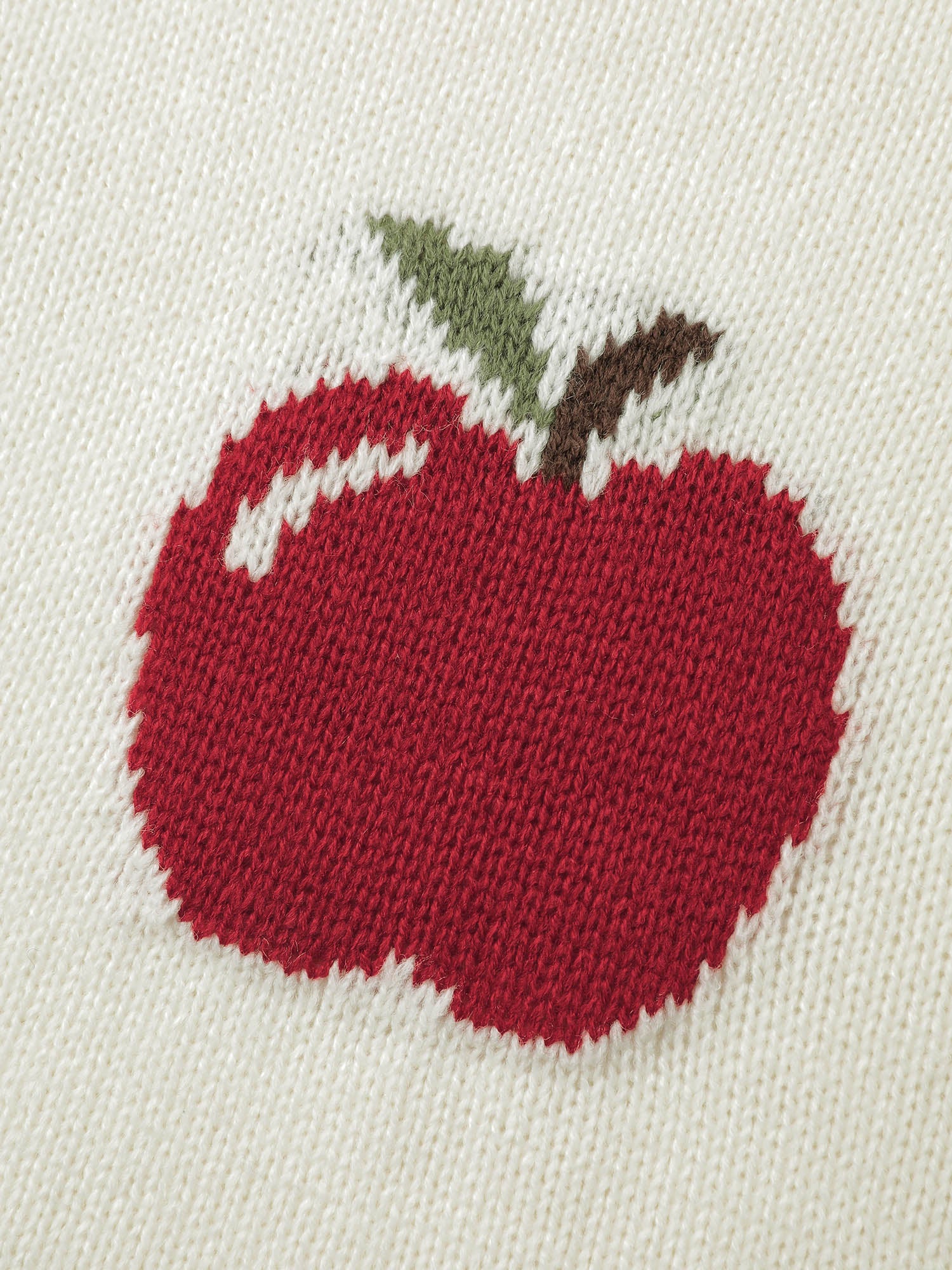 Sweet Apple Print Jacquard Print Pullover-Sweetccc