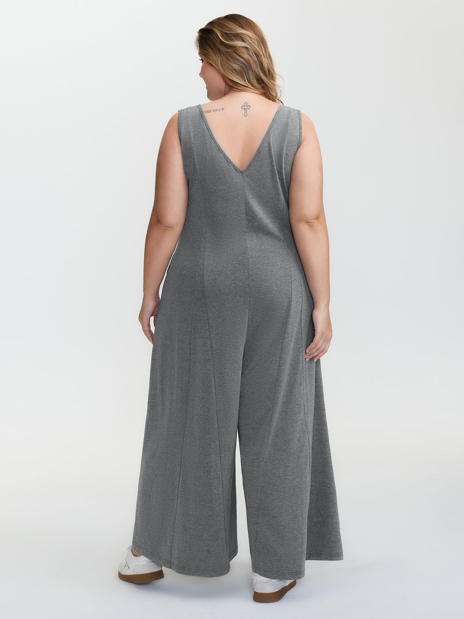 Stretchy Flowy V-Neck Jumpsuit-Sweetccc