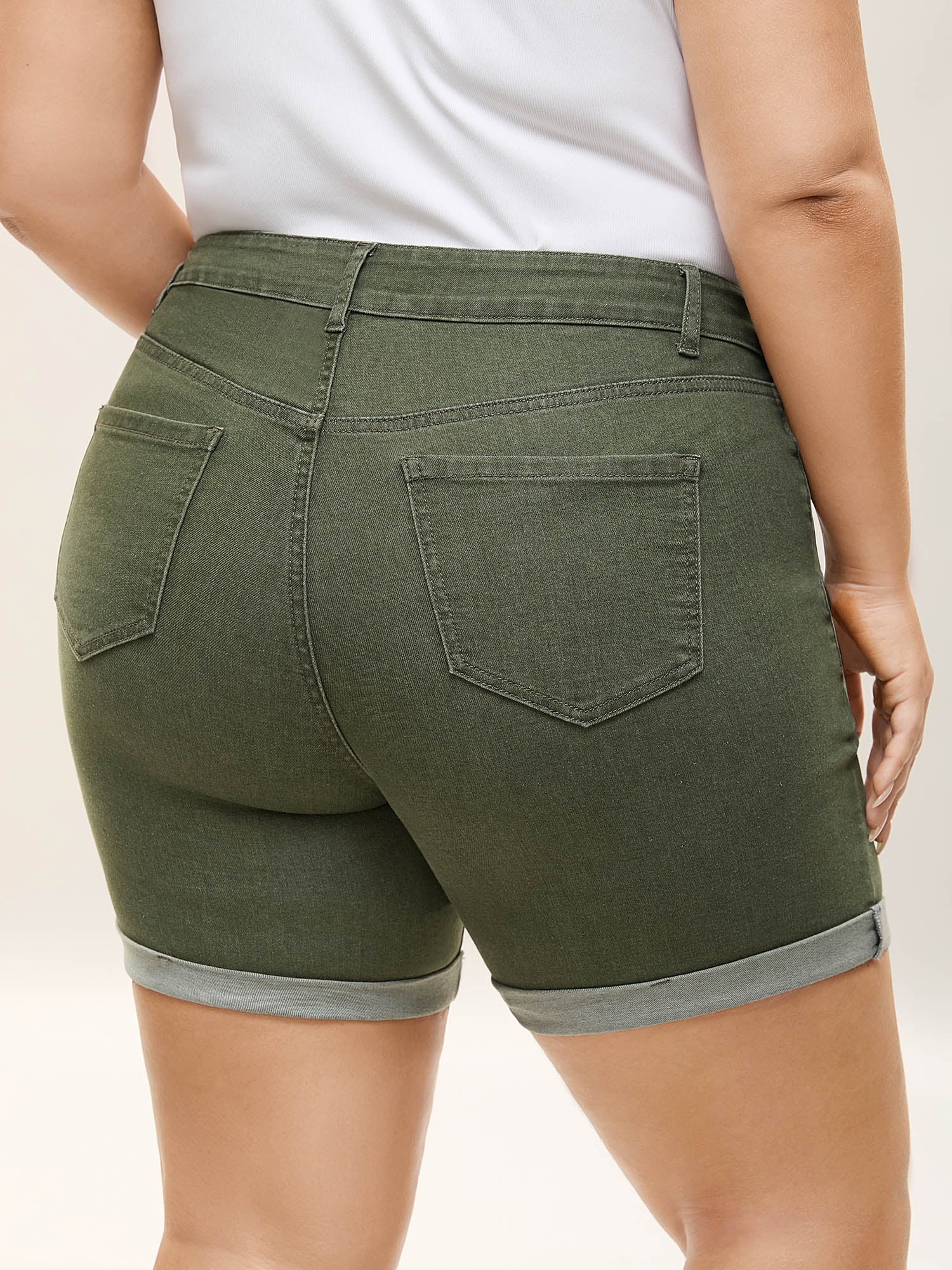 High-Rise Classic Cut Denim Shorts-Sweetccc