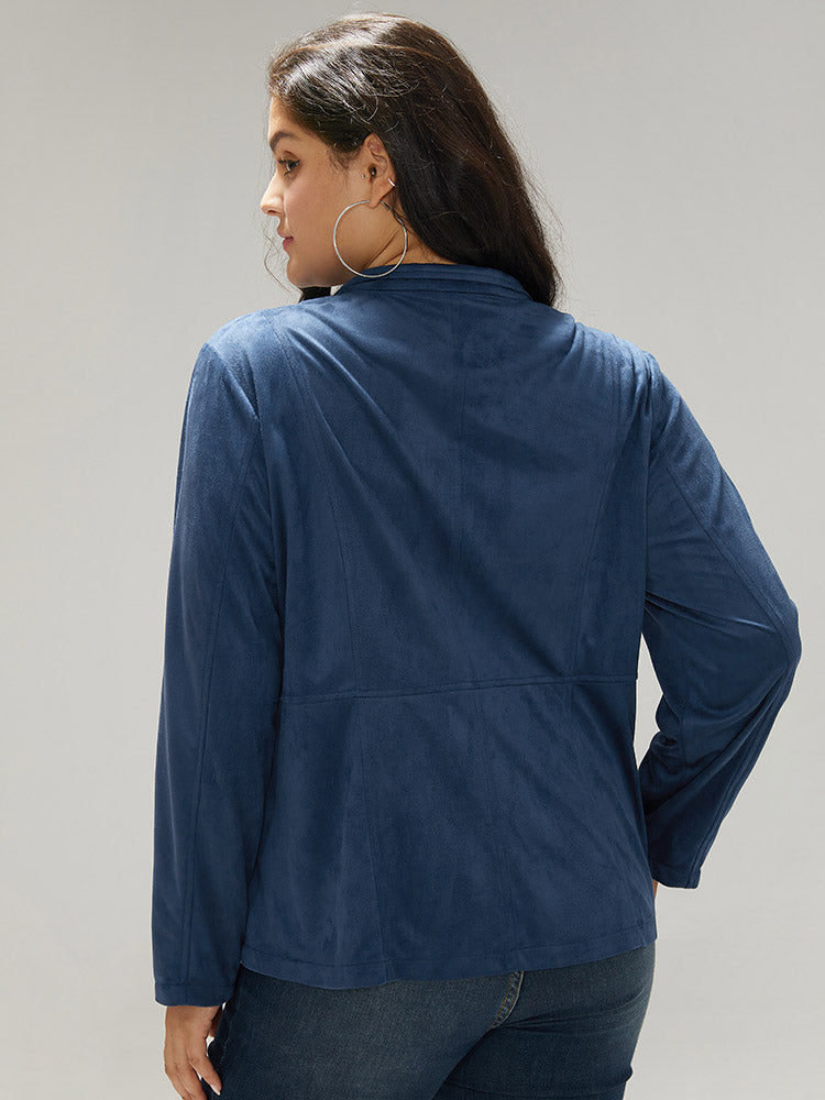 Solid Pocket Zipper Jacket-Sweetccc