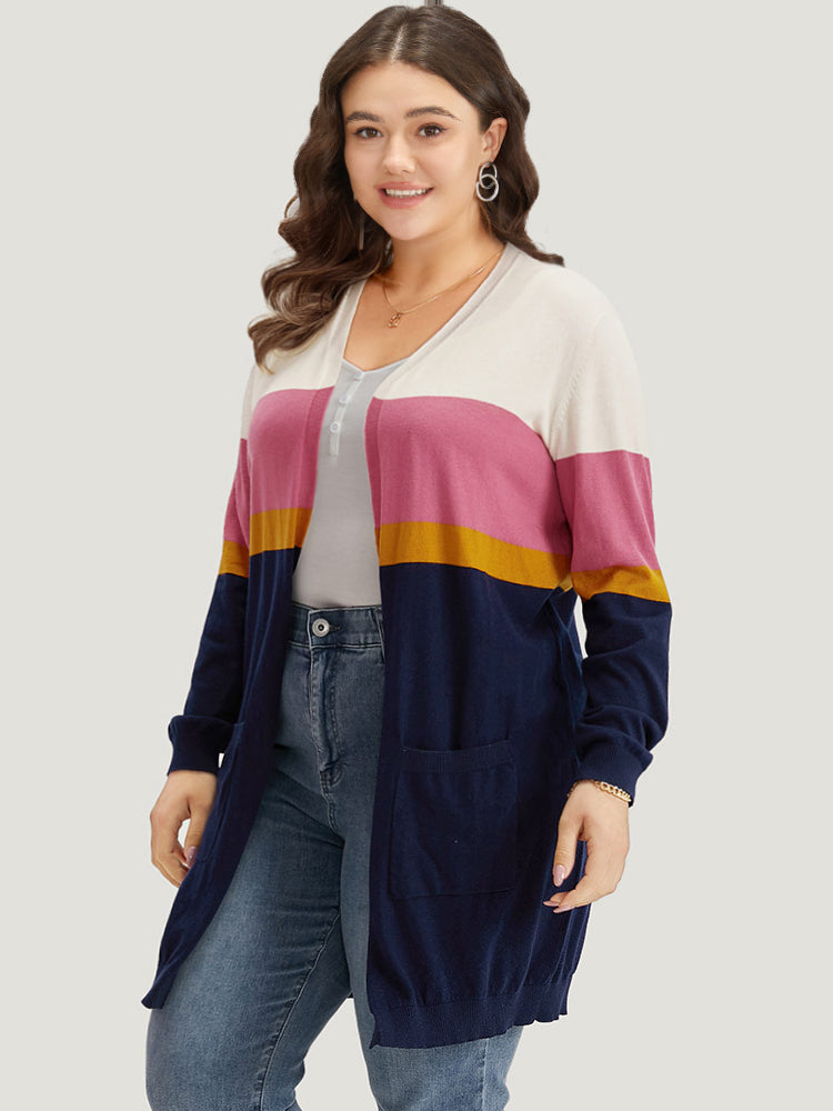 Supersoft Essentials Contrast Open Front Tunic Cardigan-Sweetccc