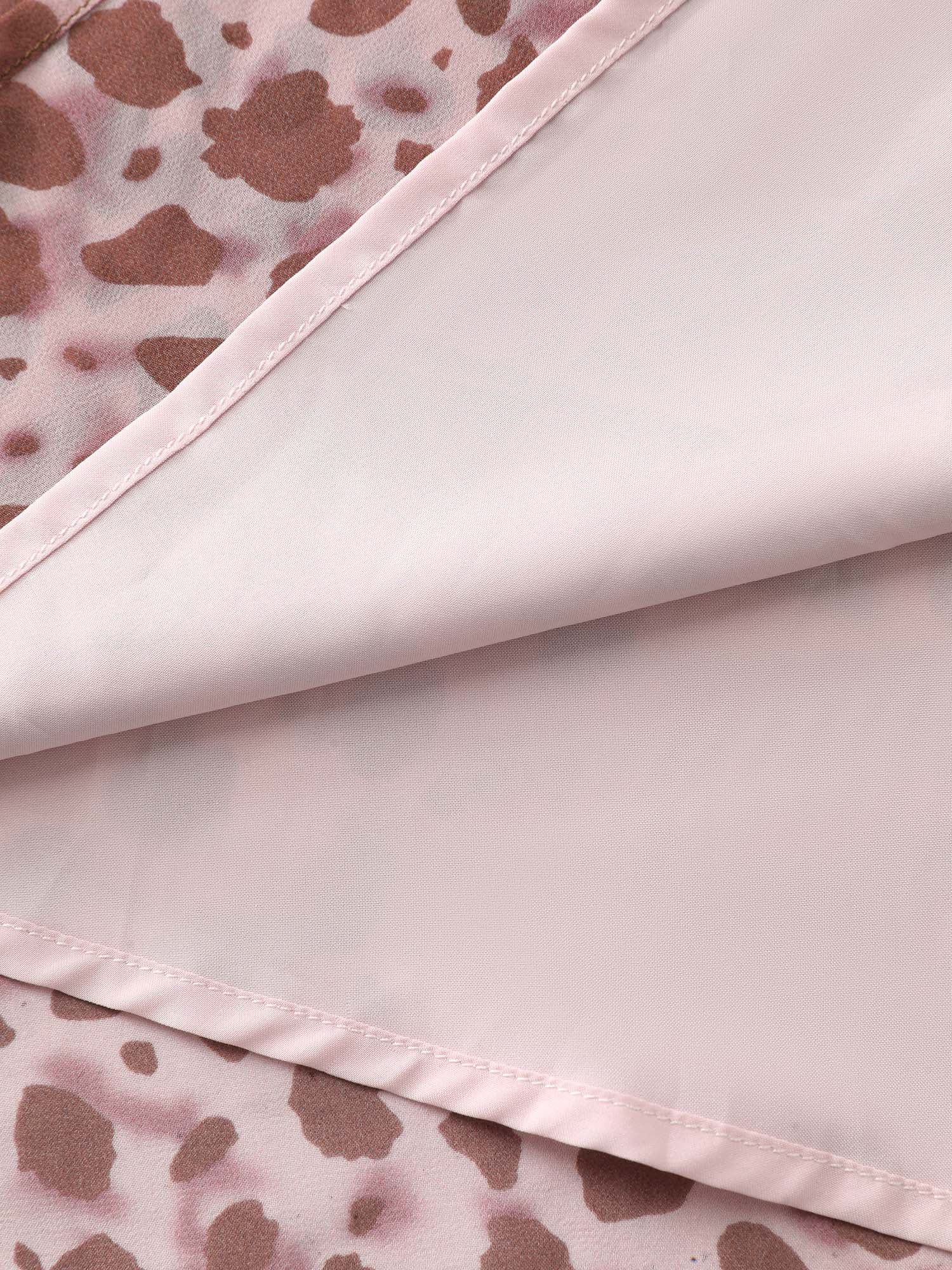 Leopard Print Shirred Waist Midi Dress-Sweetccc