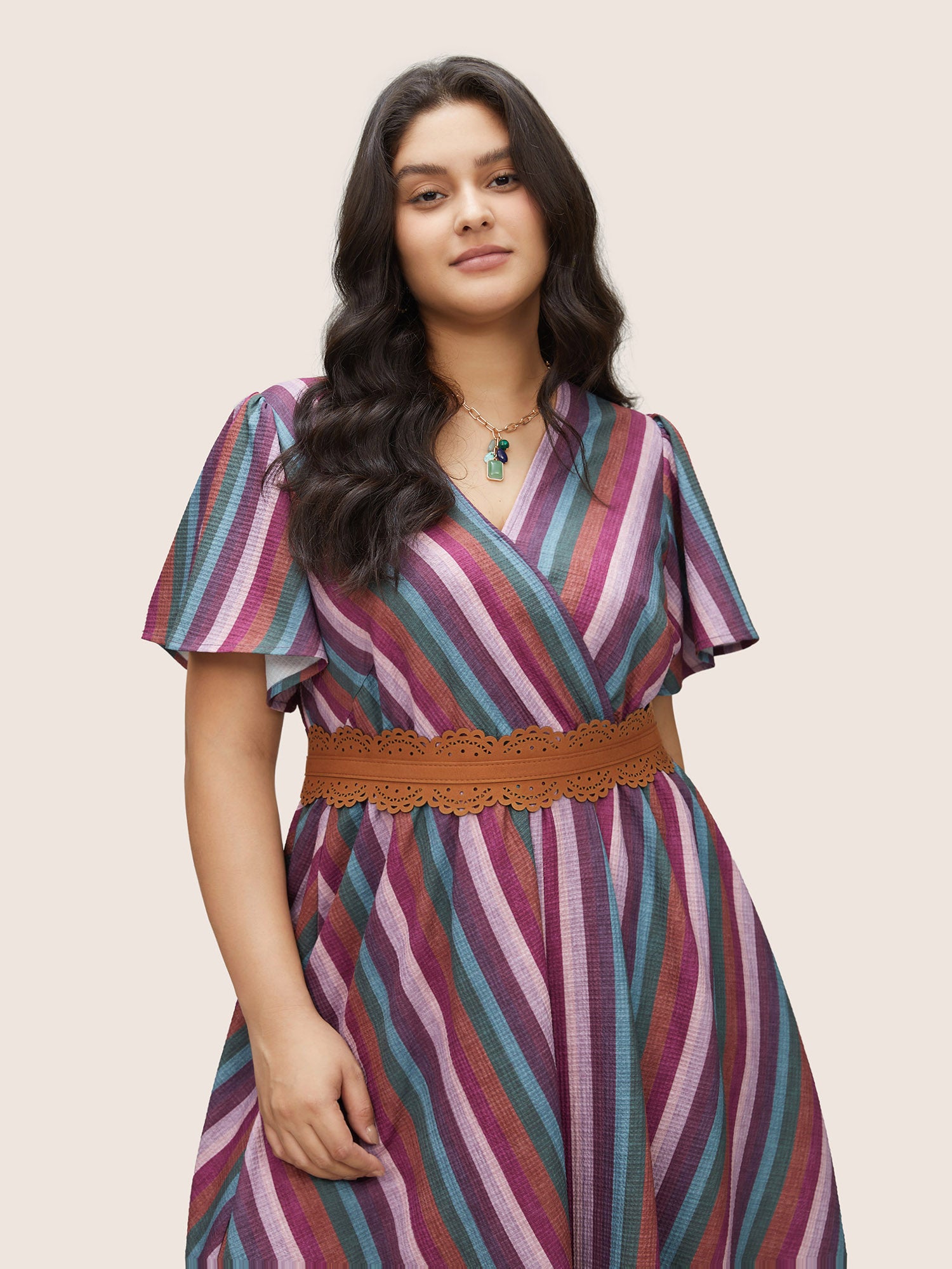 Solid Laser Cut Scalloped Trim Vacation Belt-Sweetccc