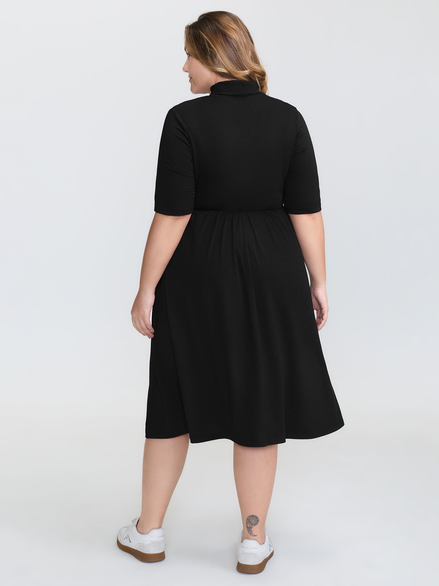 Supersoft Turtleneck Pockets Midi Dress-Sweetccc