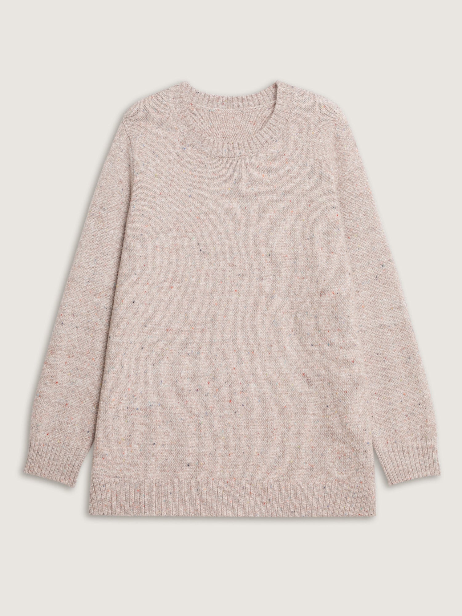 Heather Crewneck Ribbed Hem Pullover-Sweetccc