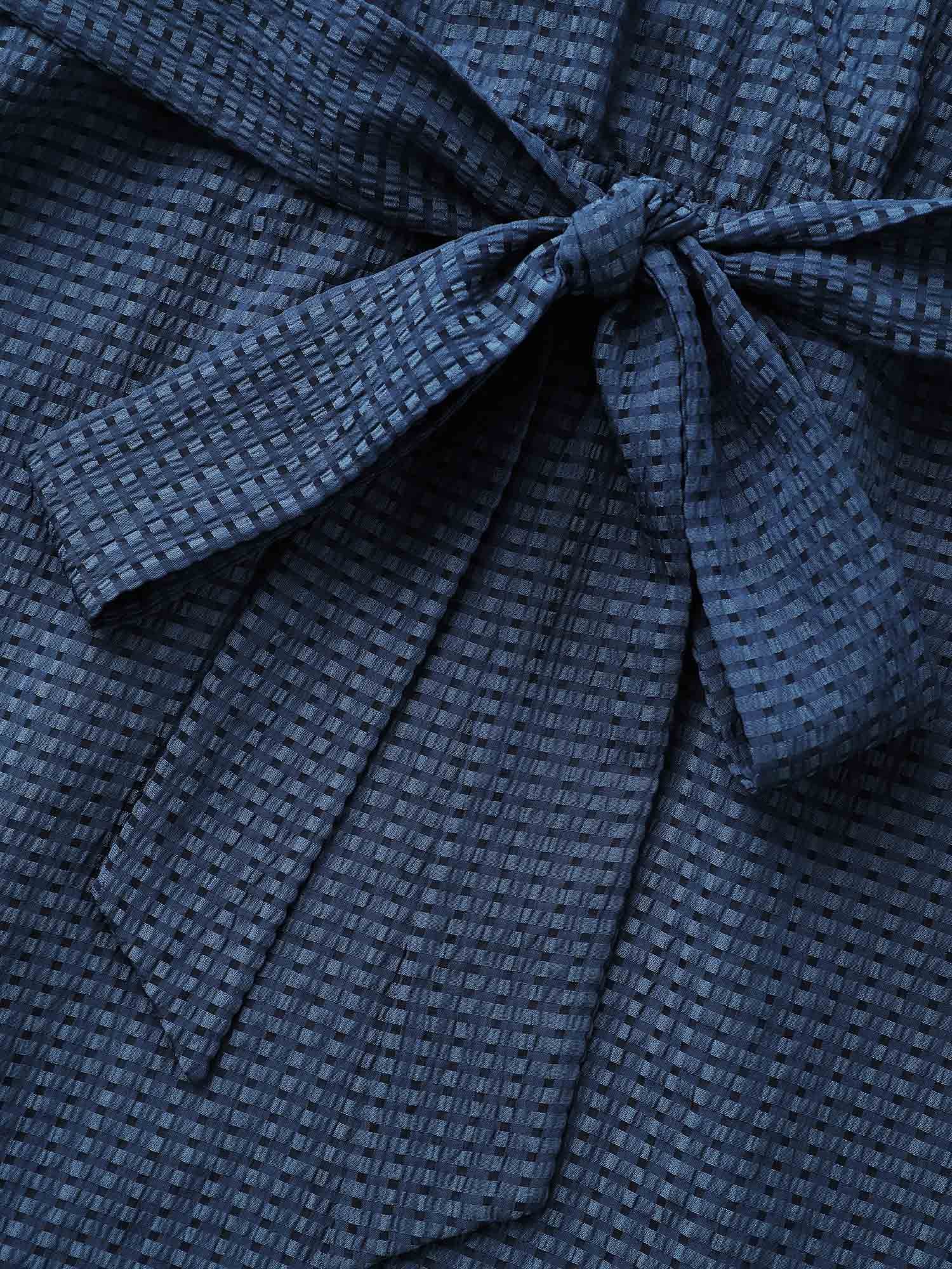 Overlap Collar Plain Textured Midi Dress-Sweetccc