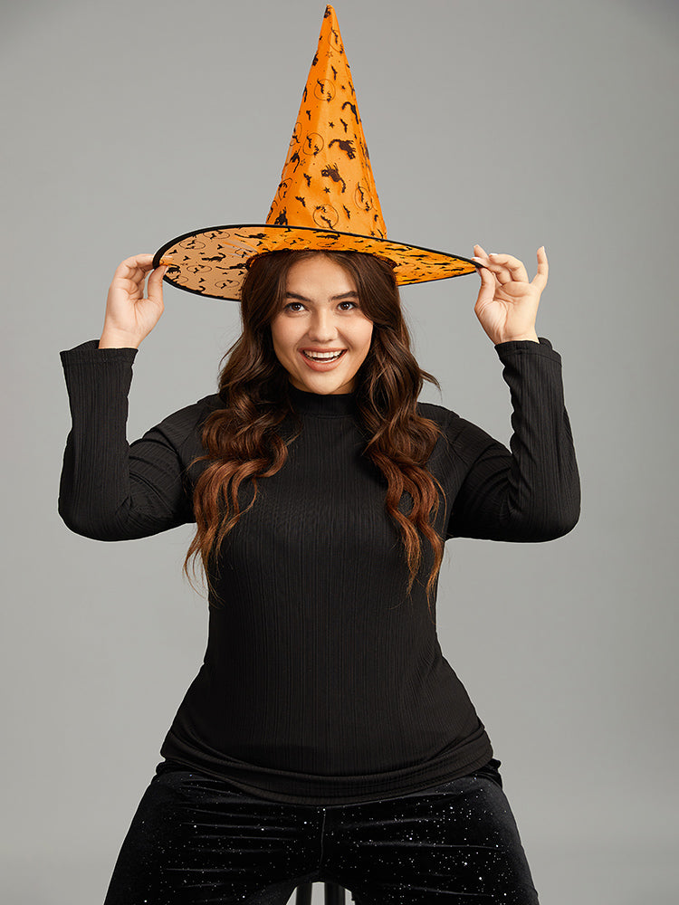 Halloween Cat Mesh Patchwork Hat-Sweetccc