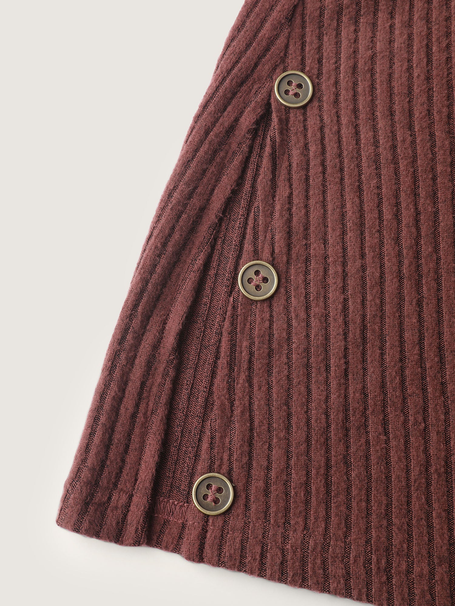 Stretchy Brushed Ribbed Button Detail T-Shirt-Sweetccc