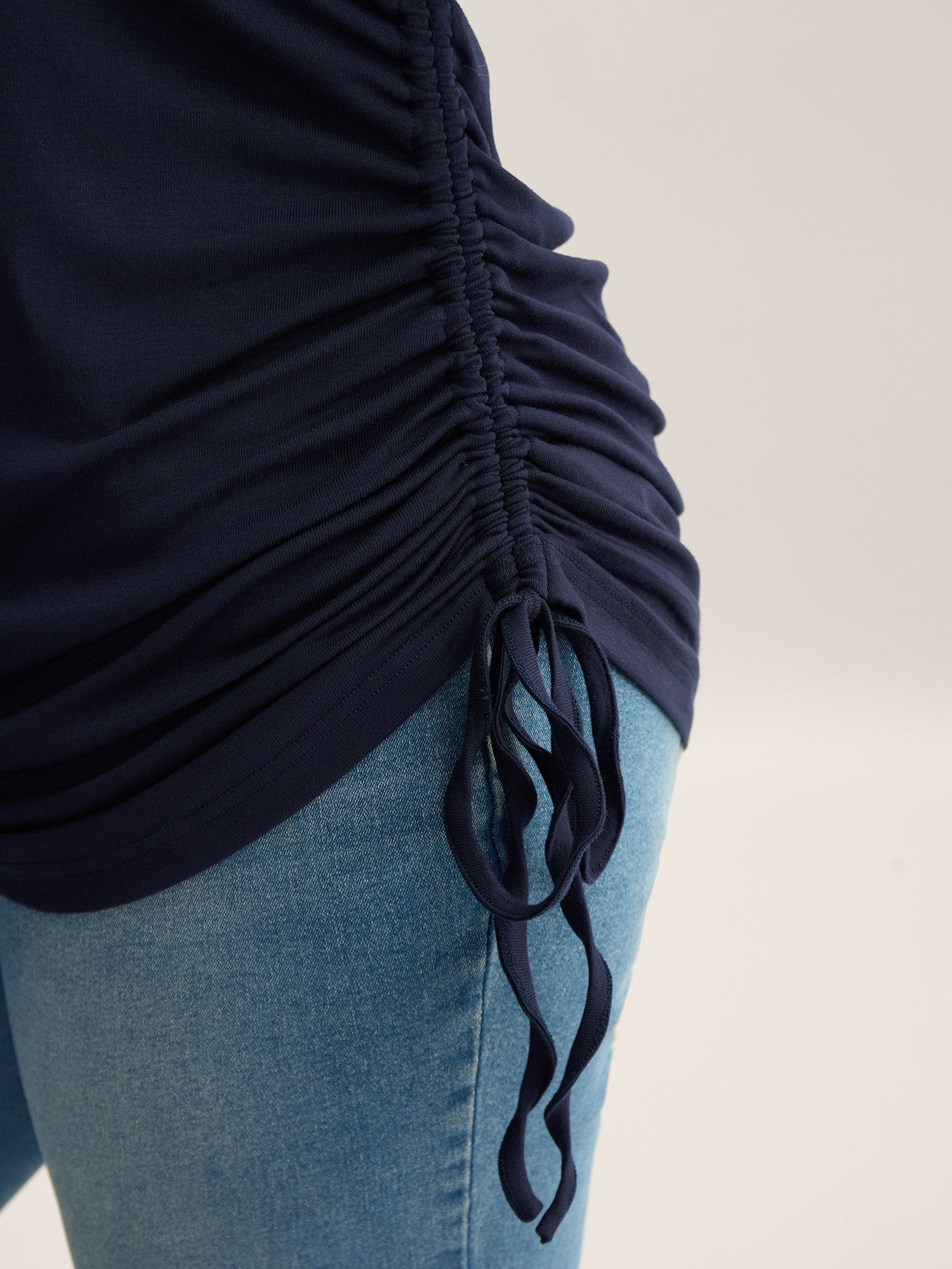 Supersoft Side Drawstrings Fitted T-Shirt-Sweetccc