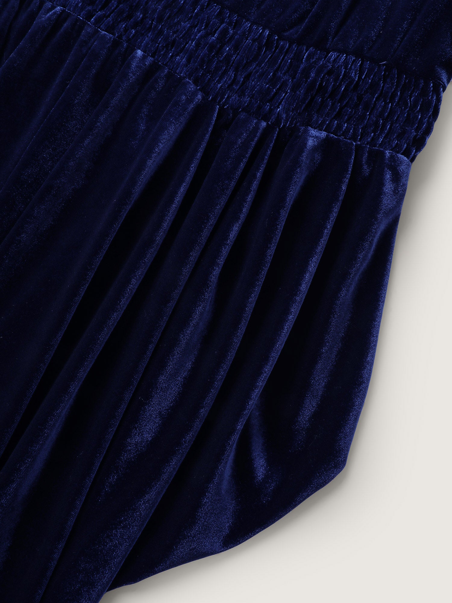 Velvet Shirred Waist Asymmetrical Hem Midi Dress-Sweetccc