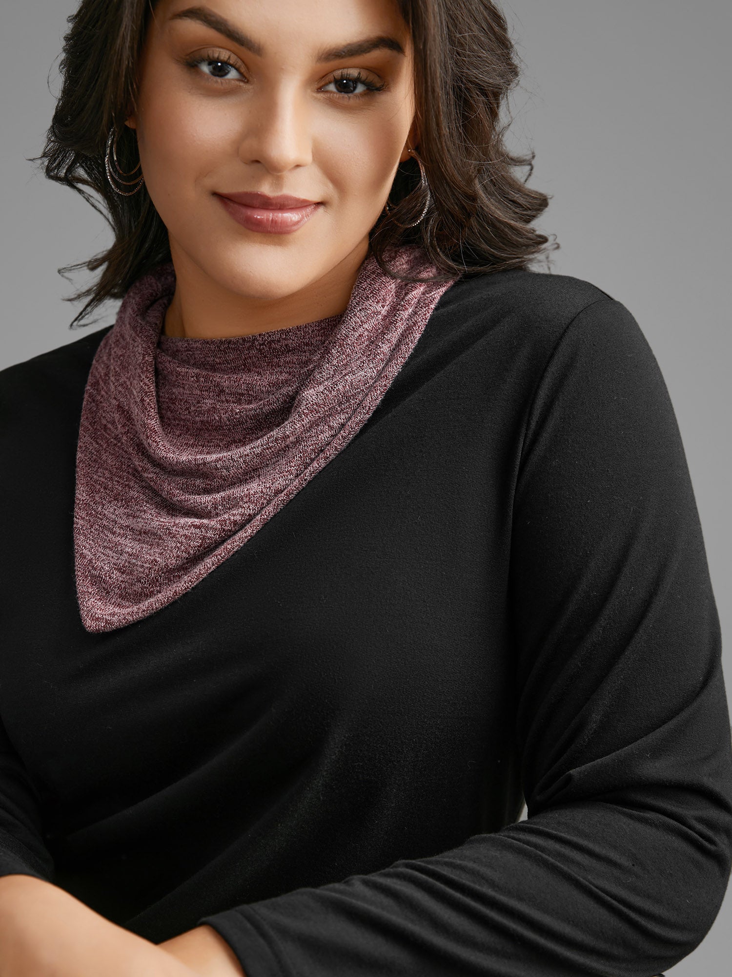 Heather Patchwork Turtleneck Midi Dress-Sweetccc