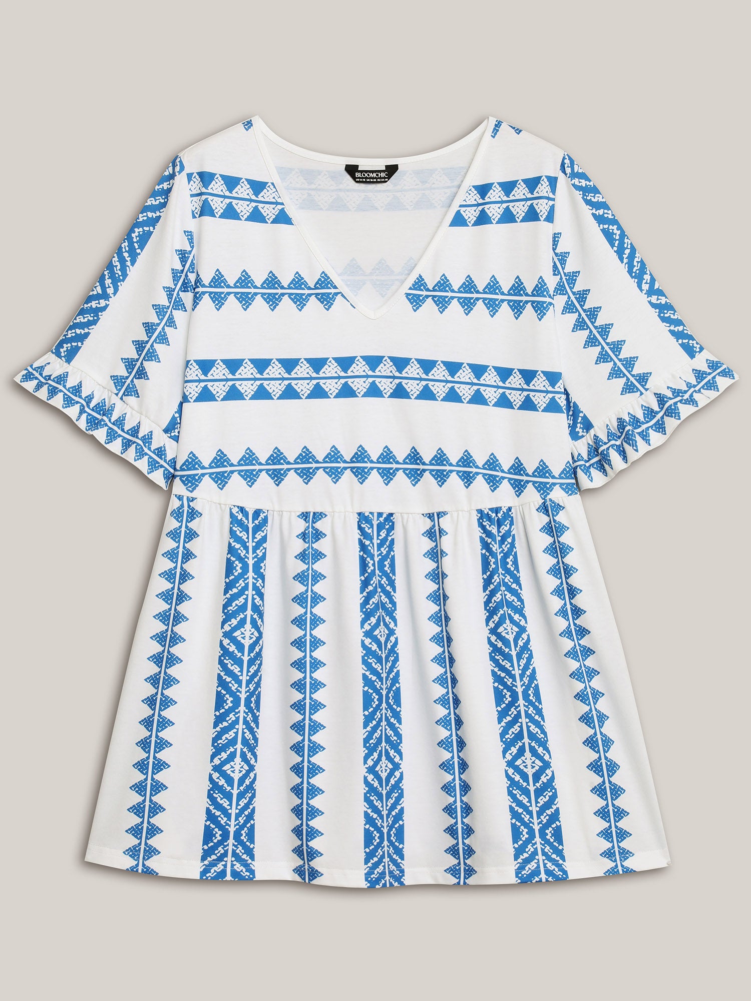 Tropical Stripes Pleated Knit Top-Sweetccc