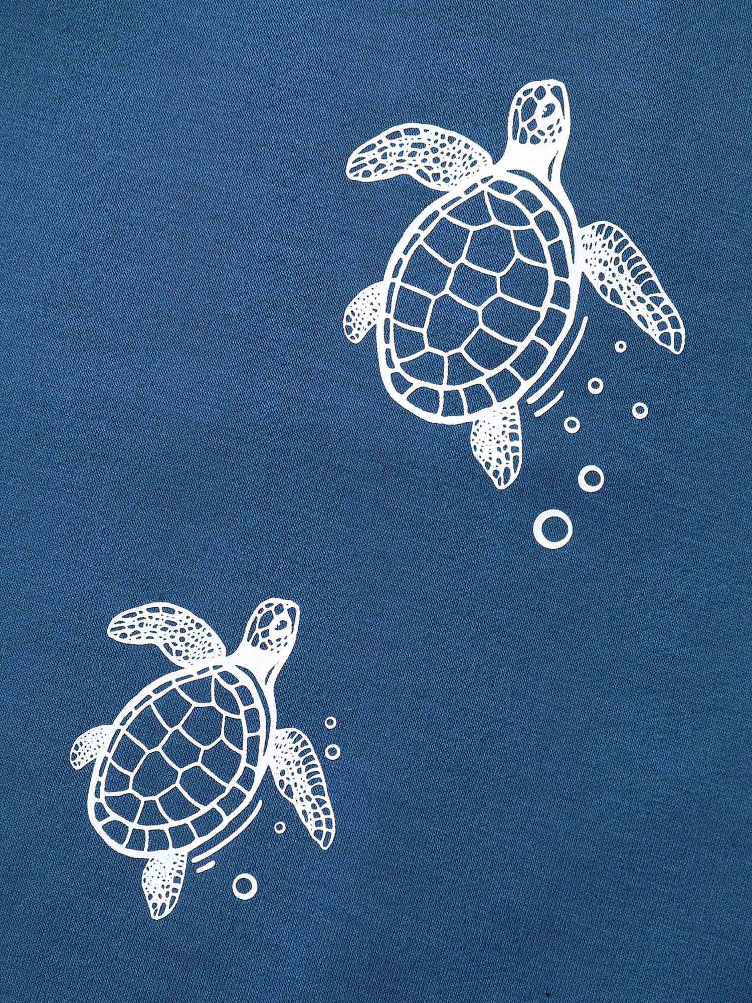 Turtle Print Drawstring Straight-Leg Shorts-Sweetccc