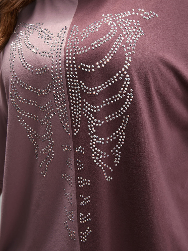 Halloween Skeleton Print Colorblock Contrast  T-shirt-Sweetccc