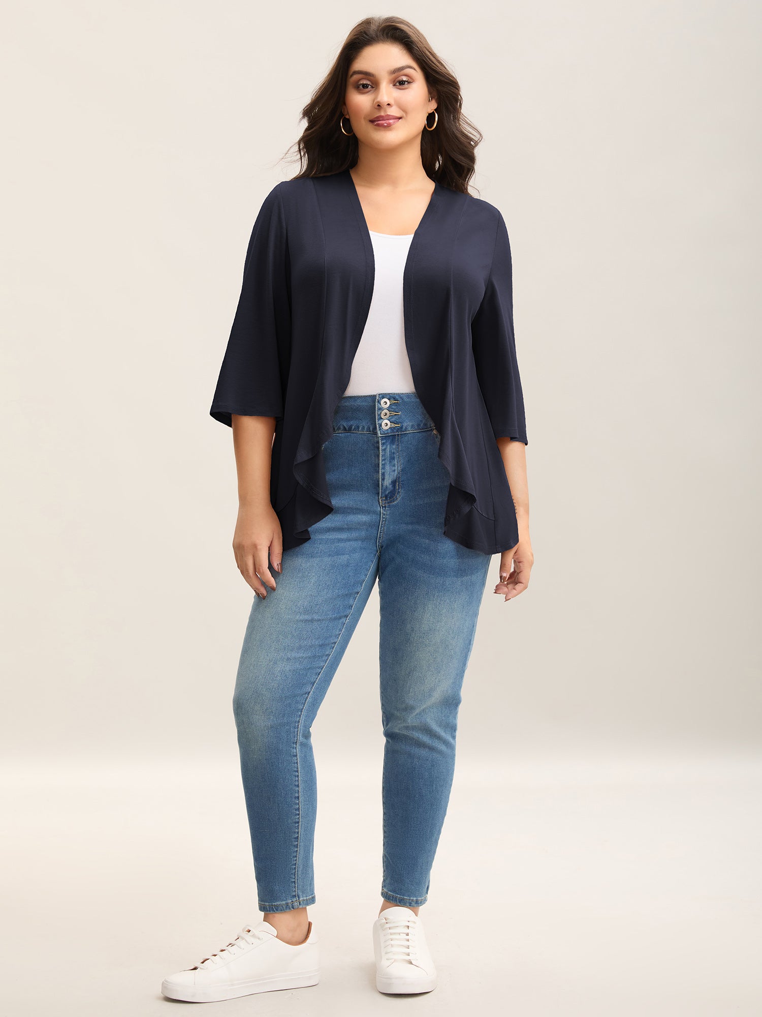 Lotus Hem Curvy Kimono Cover-Up-Sweetccc