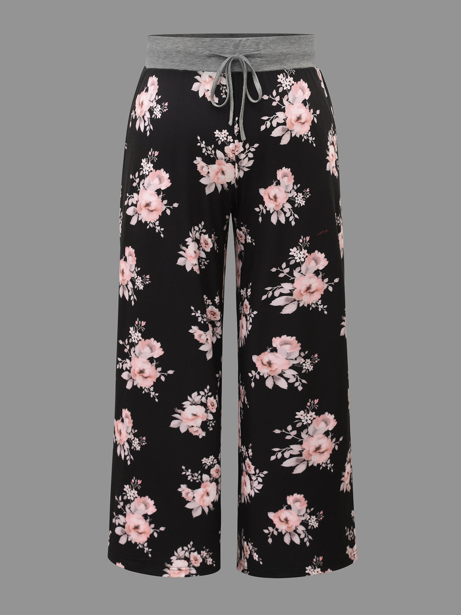 Floral Contrast Waist Lounge Bottoms-Sweetccc