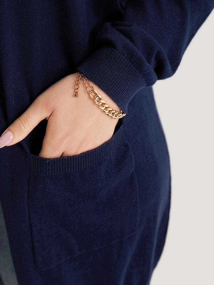 Supersoft Essentials Contrast Open Front Tunic Cardigan-Sweetccc