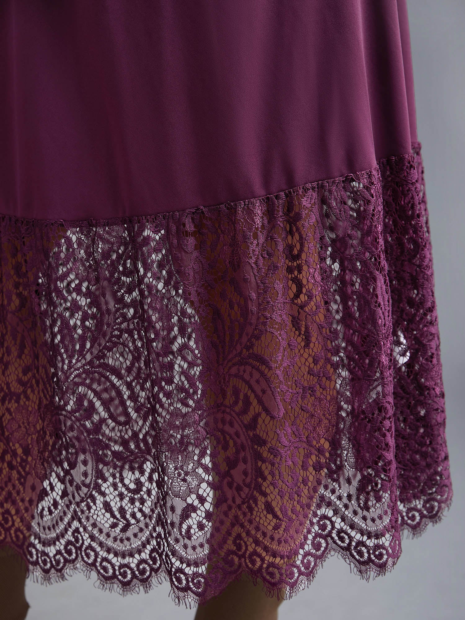 Mock Neck Crochet Lace Belted Dress-Sweetccc