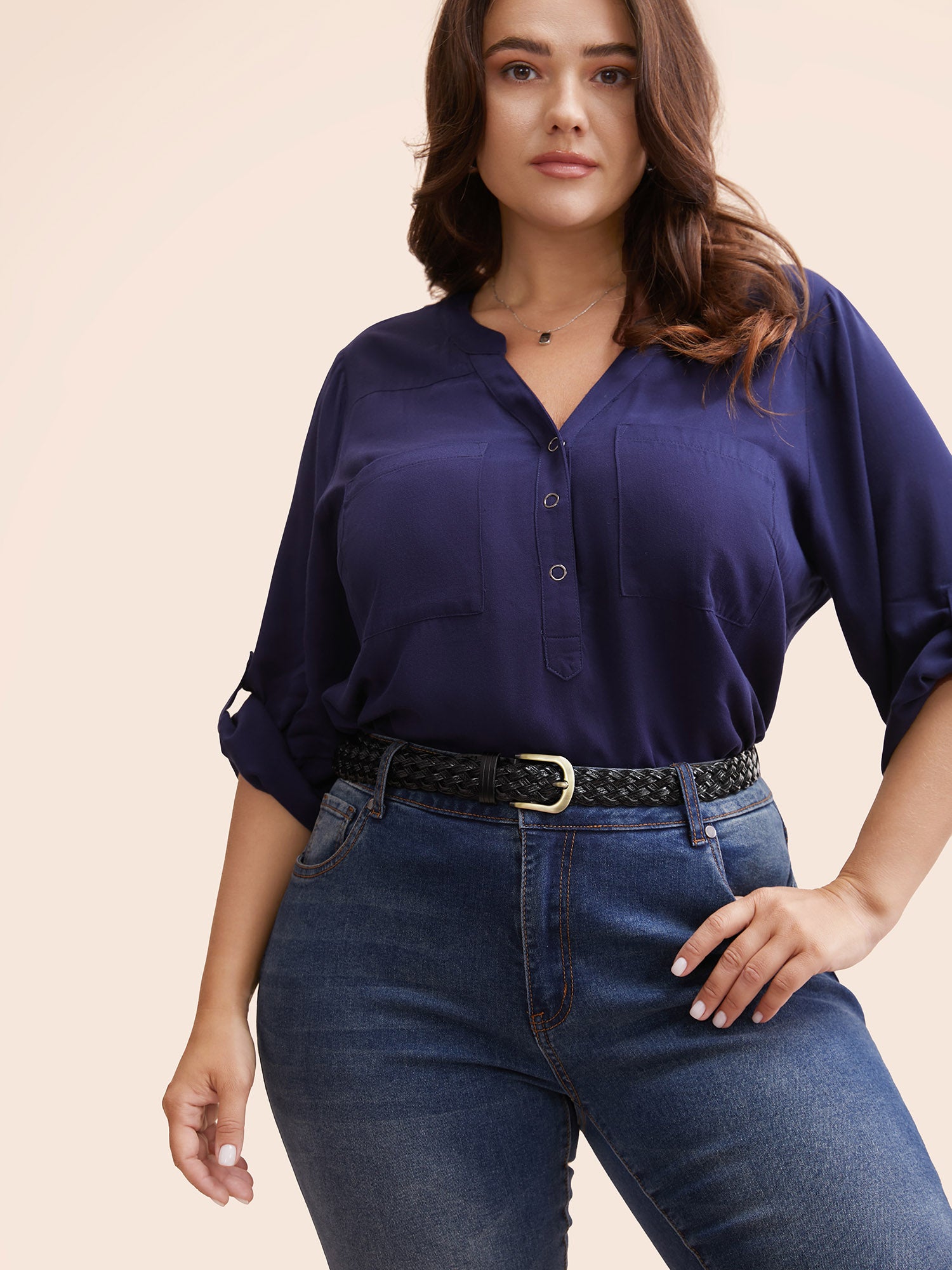 Solid Pin Buckle Woven Belt-Sweetccc