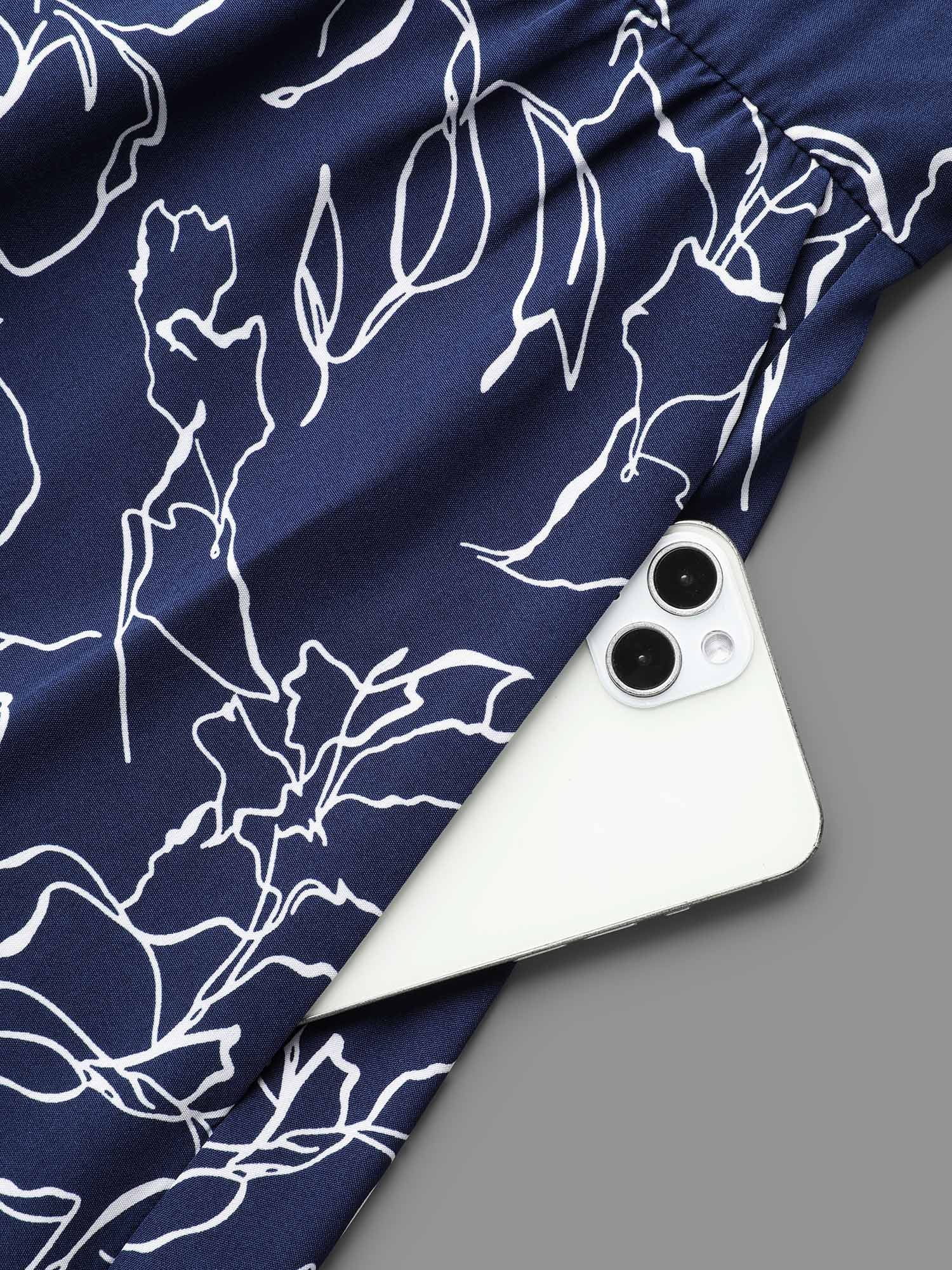 Surplice Neck Abstract Print Fit Midi Dress-Sweetccc