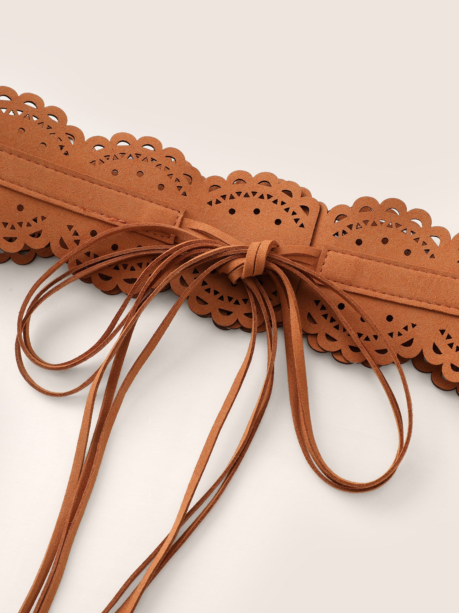 Solid Laser Cut Scalloped Trim Vacation Belt-Sweetccc