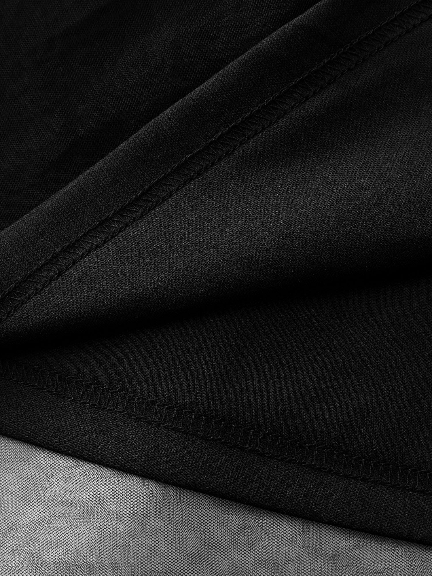 Mock Neck Sheer Stretchy Midi Dress-Sweetccc