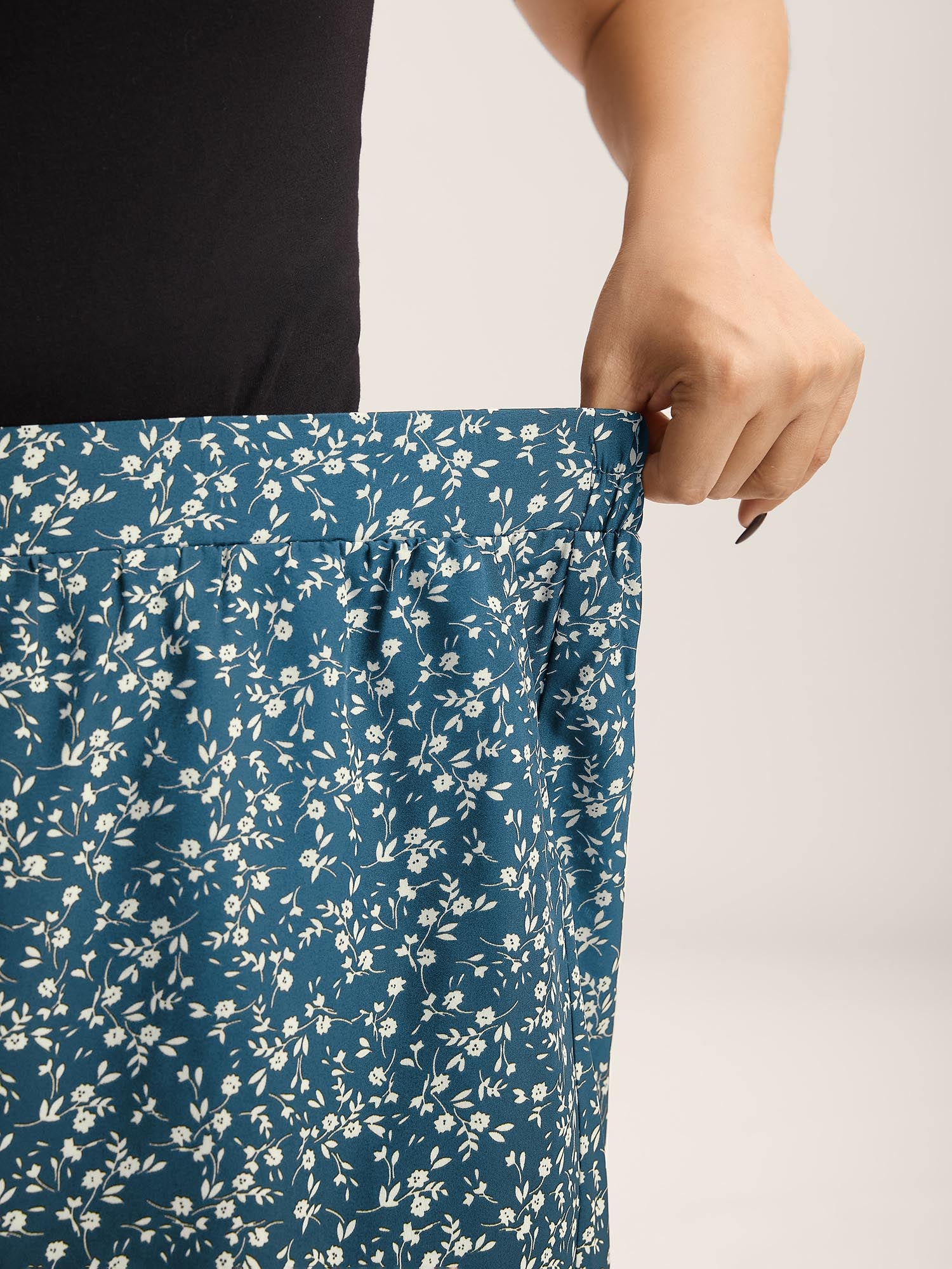 Floral Print Wide-Leg Shorts-Sweetccc