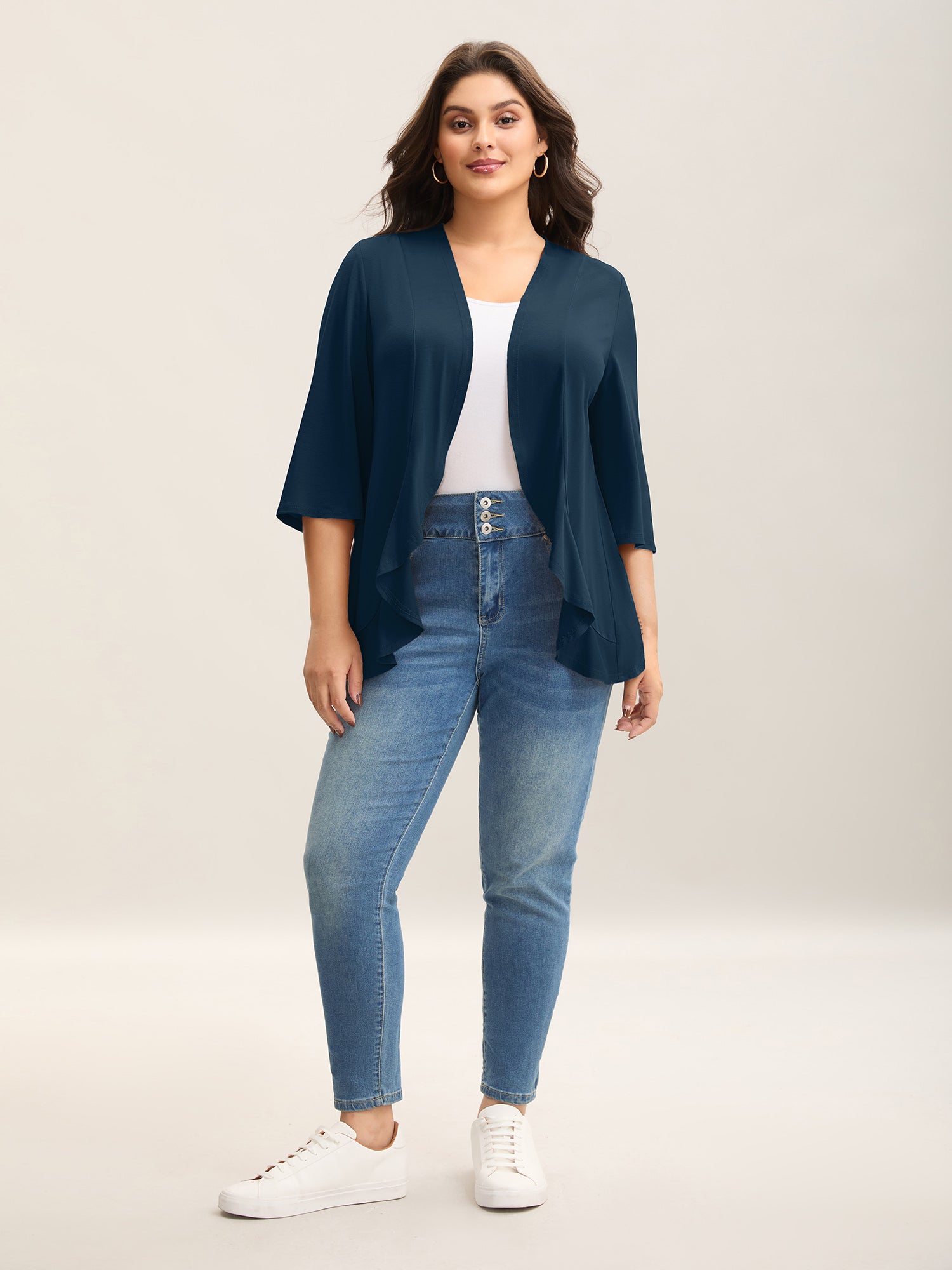 Lotus Hem Curvy Kimono Cover-Up-Sweetccc