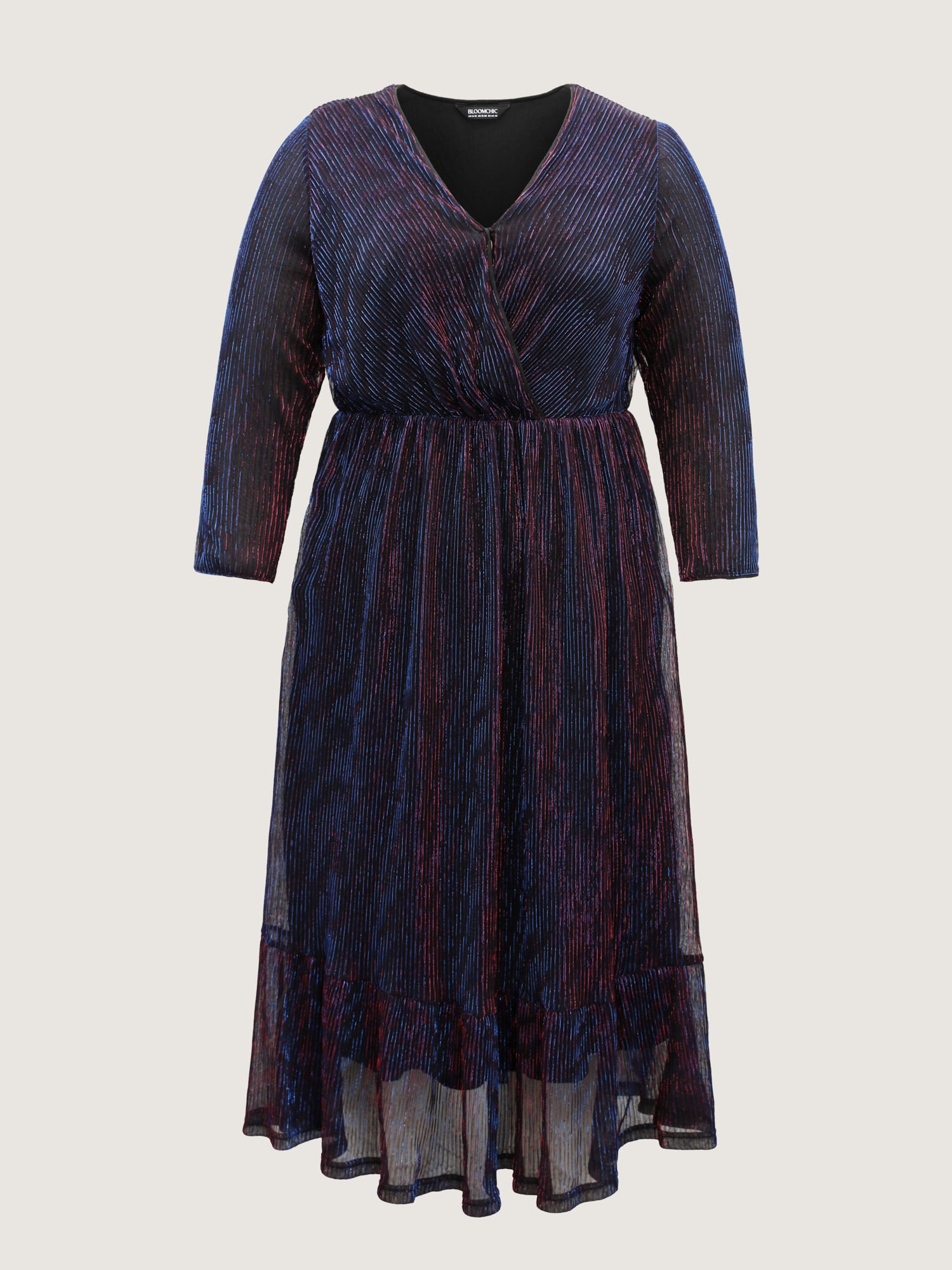 Luxe Mesh Pleated Elastic Waist Wrap Dress-Sweetccc