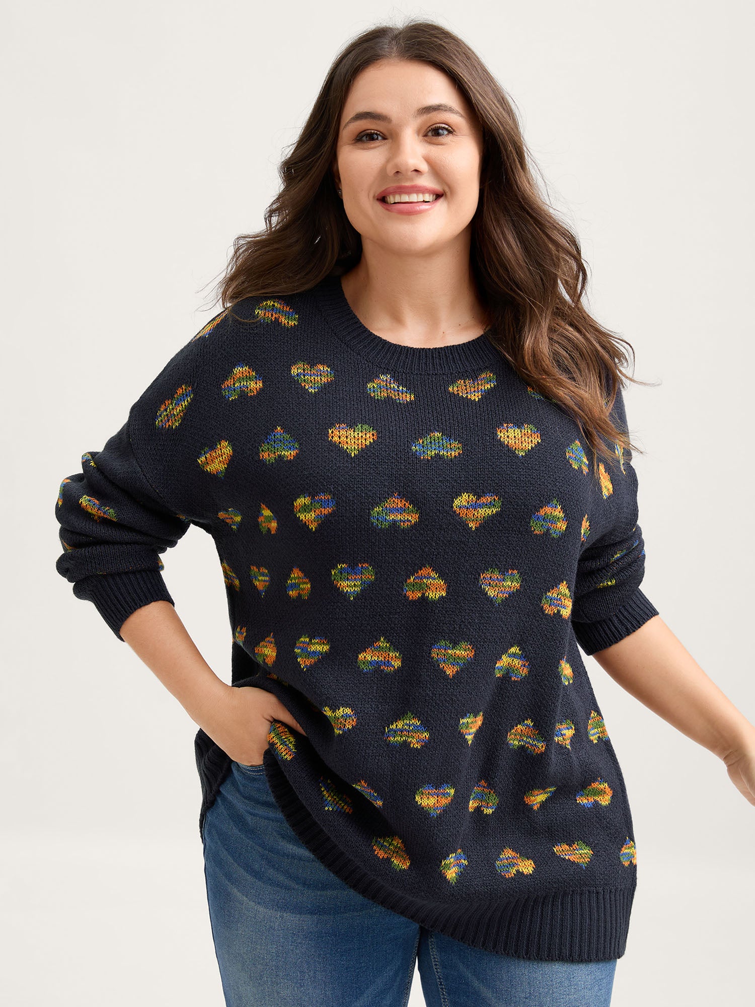 Happy Hearts Gradual Color Change Pullover-Sweetccc