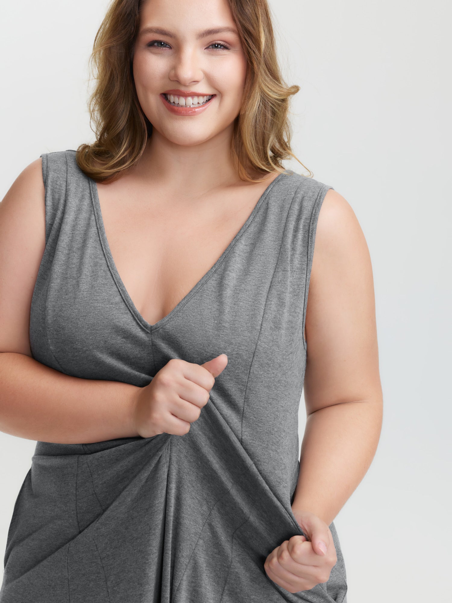 Stretchy Flowy V-Neck Jumpsuit-Sweetccc