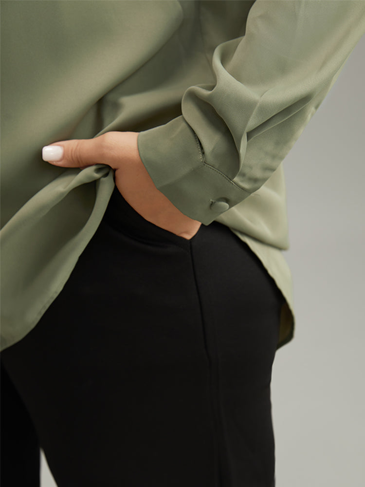 Lapel Collar Button Up Blouse-Sweetccc