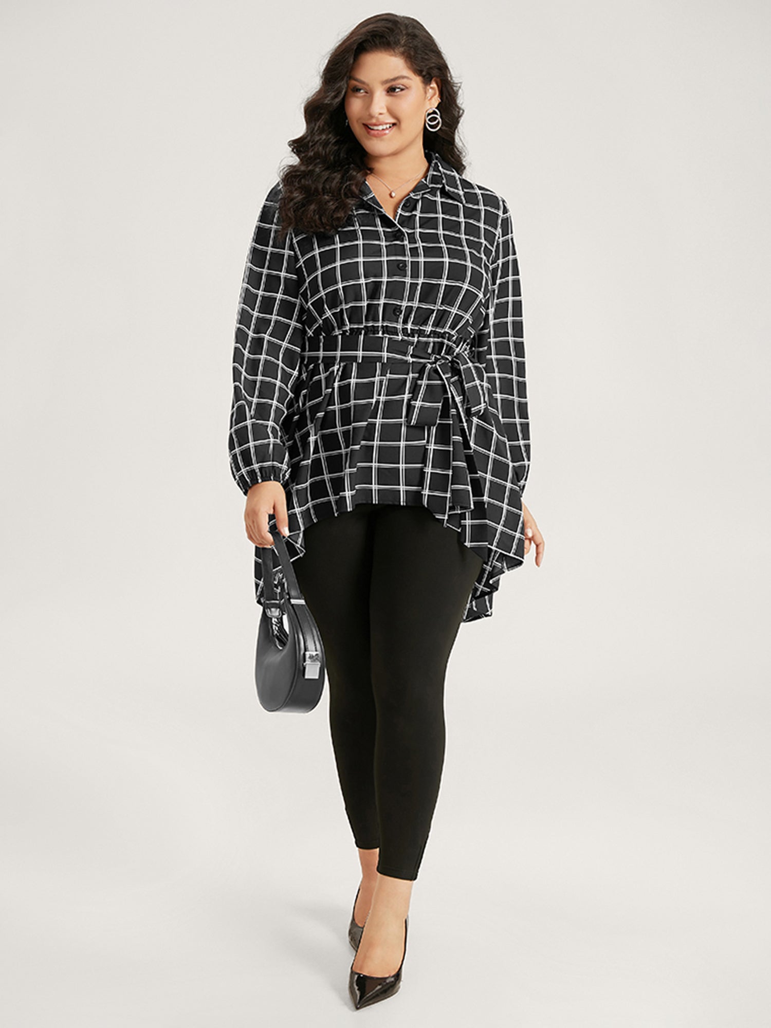 High Rise Pleated Elastic Waist Skinny Leggings-Sweetccc