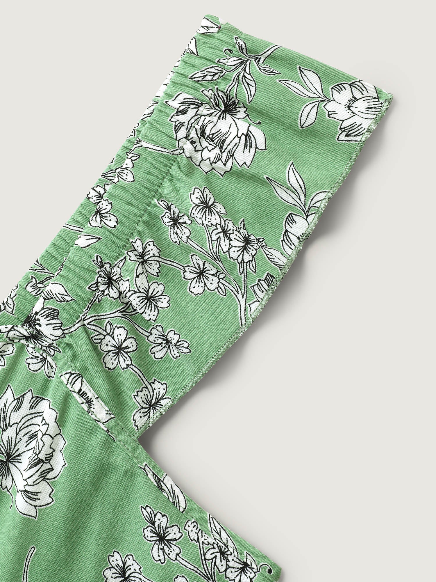 Floral Print Ruched Flutter Detail Jumpsuit-Sweetccc