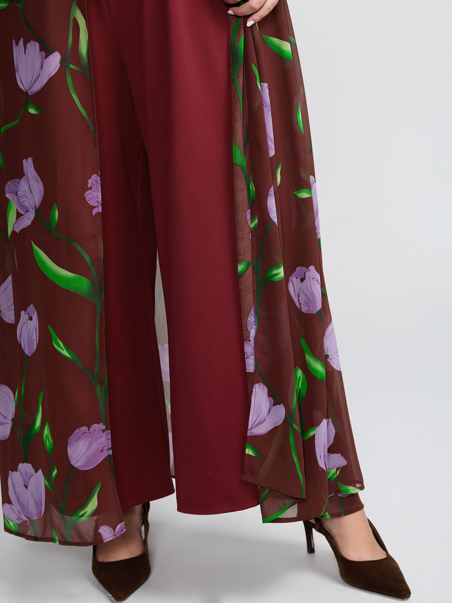 Hidden Zipper Floral Layered Pockets Jumpsuit-Sweetccc