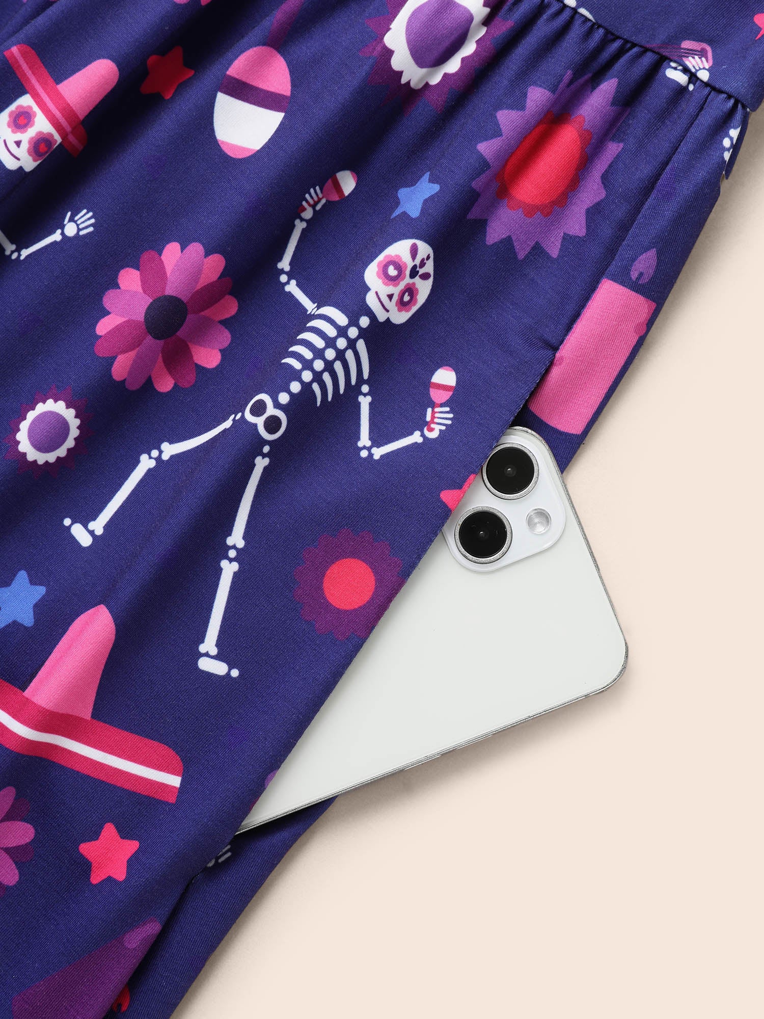 Musical Skeleton Waist-Cinching Dress-Sweetccc