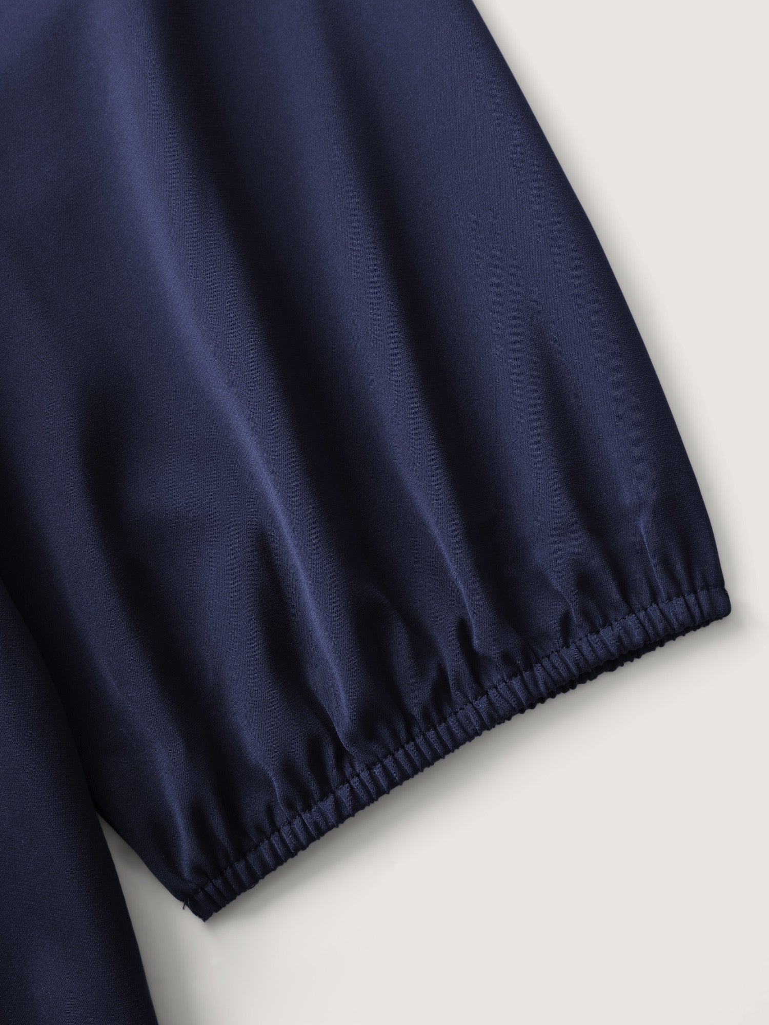 Neck-Tie Lantern Sleeve Shirred Midi Dress-Sweetccc