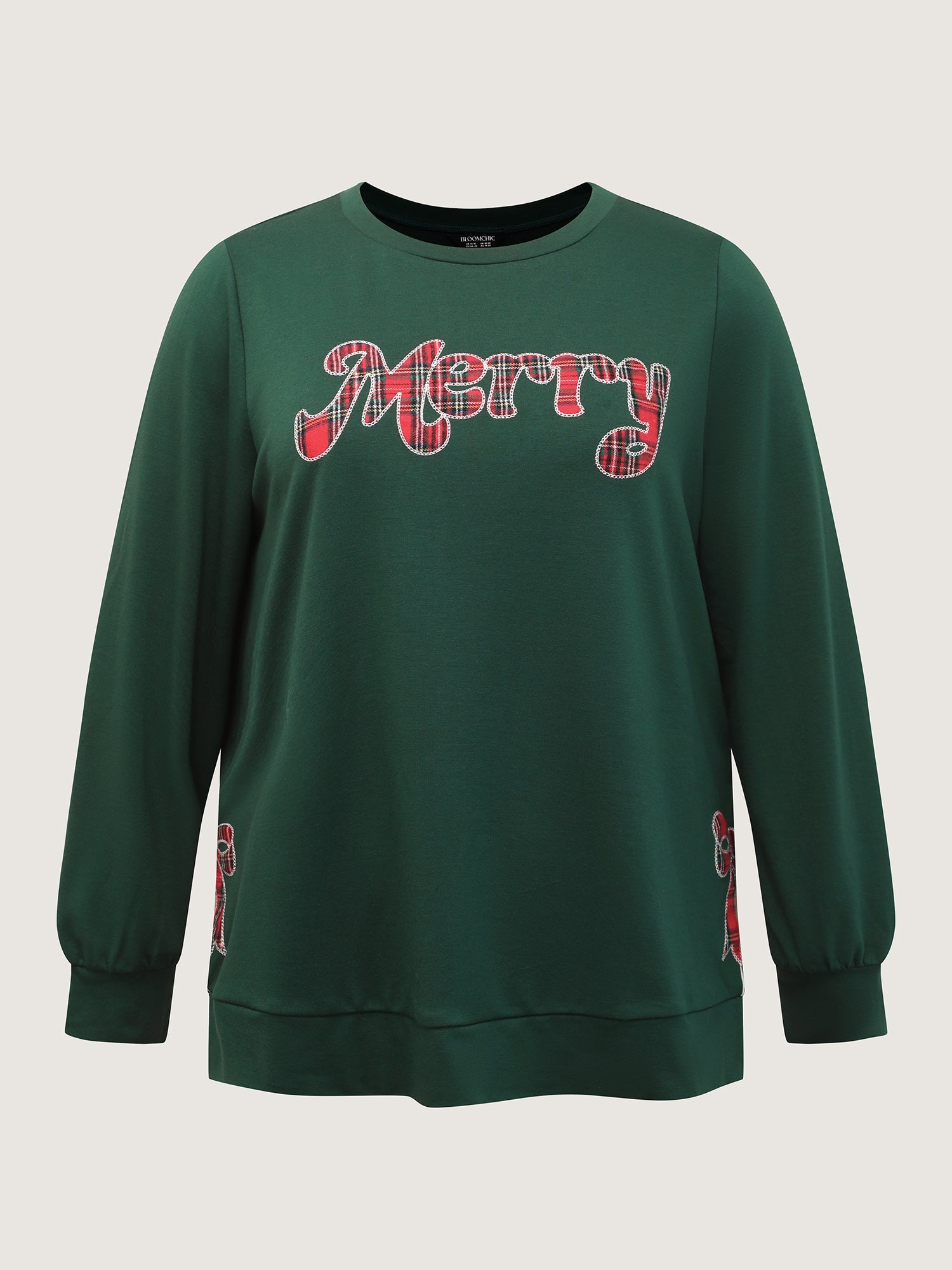 Merry Applique Embroidery Sweatshirt-Sweetccc