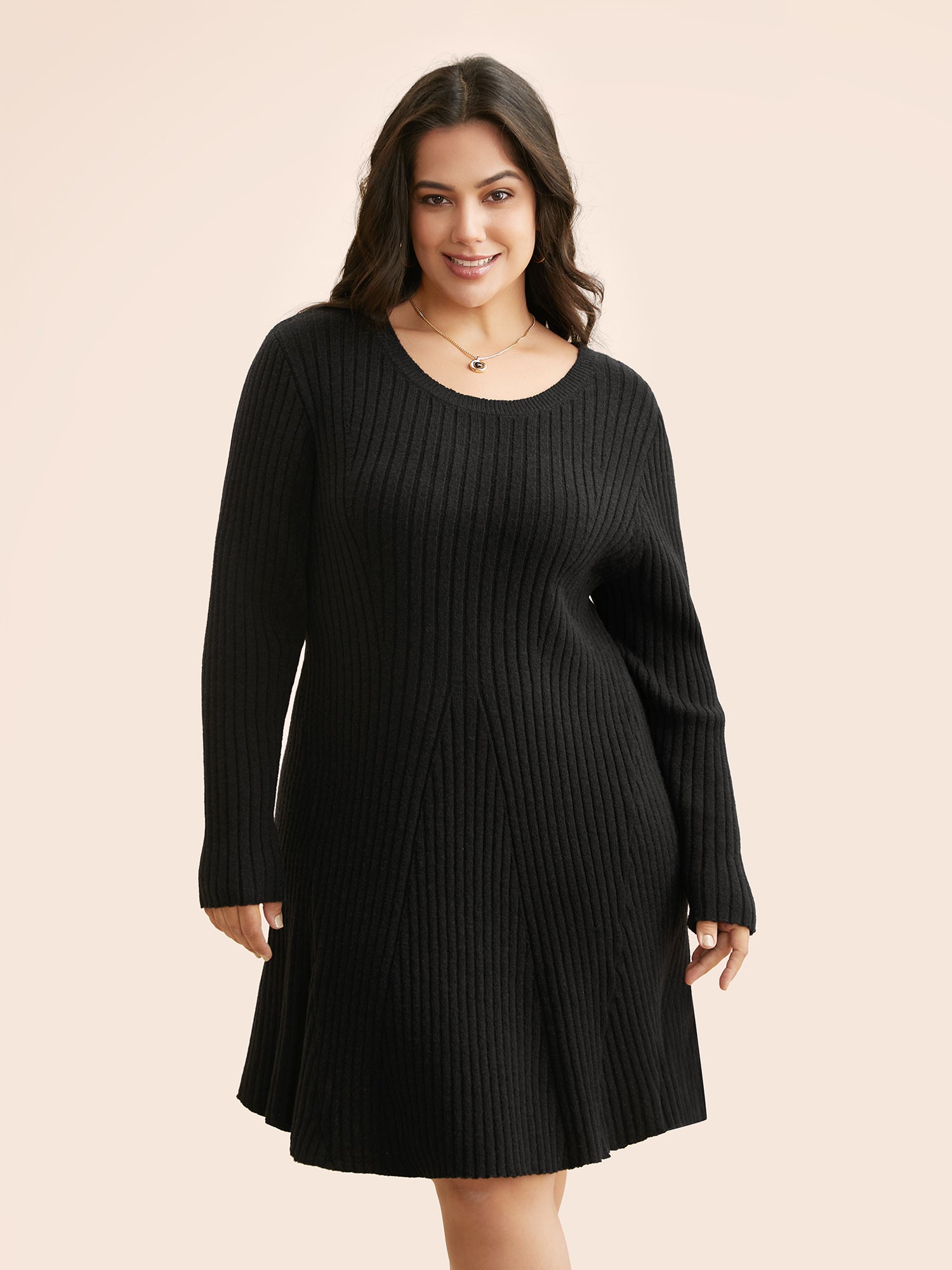 Supersoft Essentials Pit Strip Wool Sweater Dress-Sweetccc