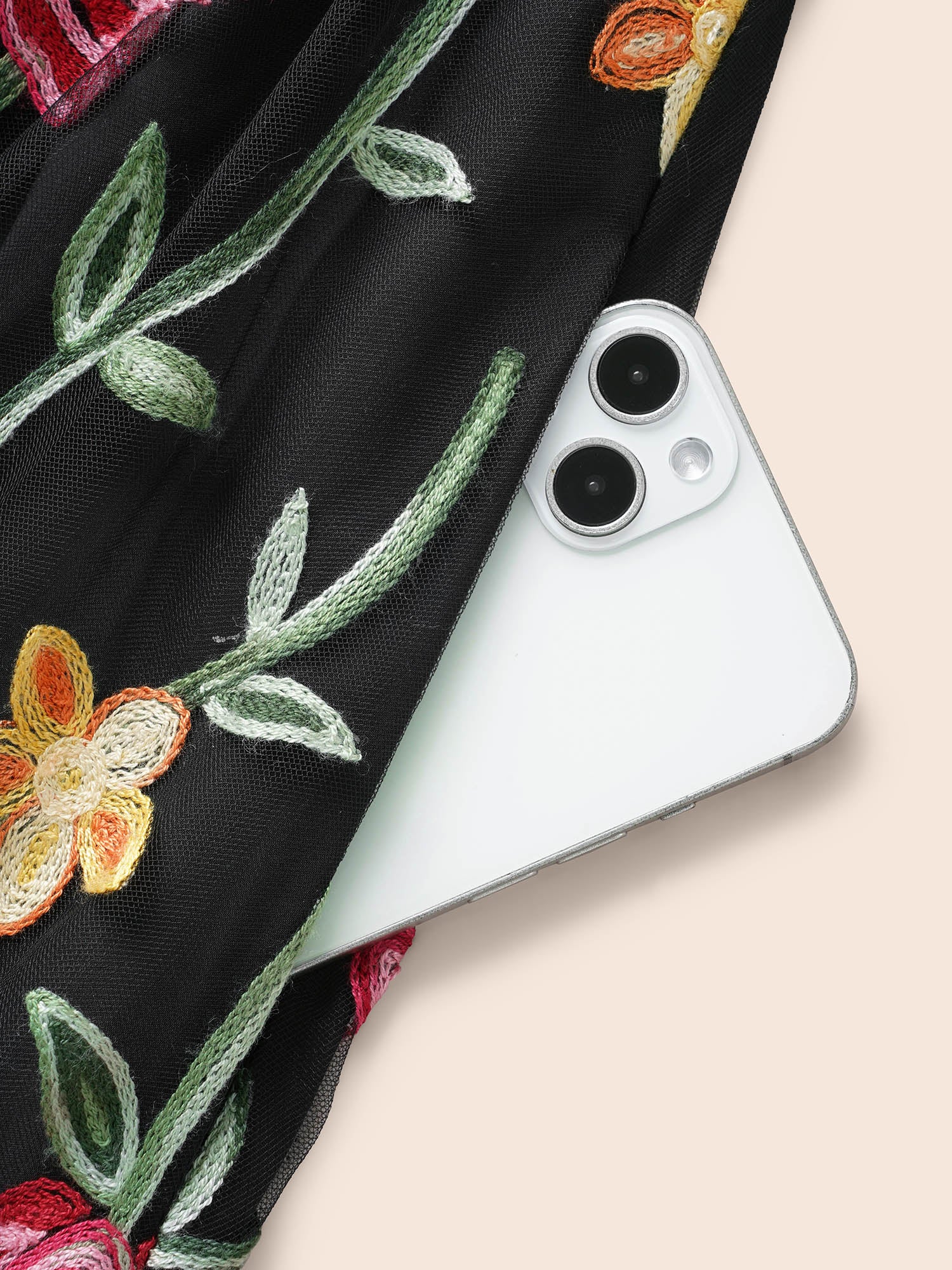 Floral Embroidered Mesh Backless Dress-Sweetccc