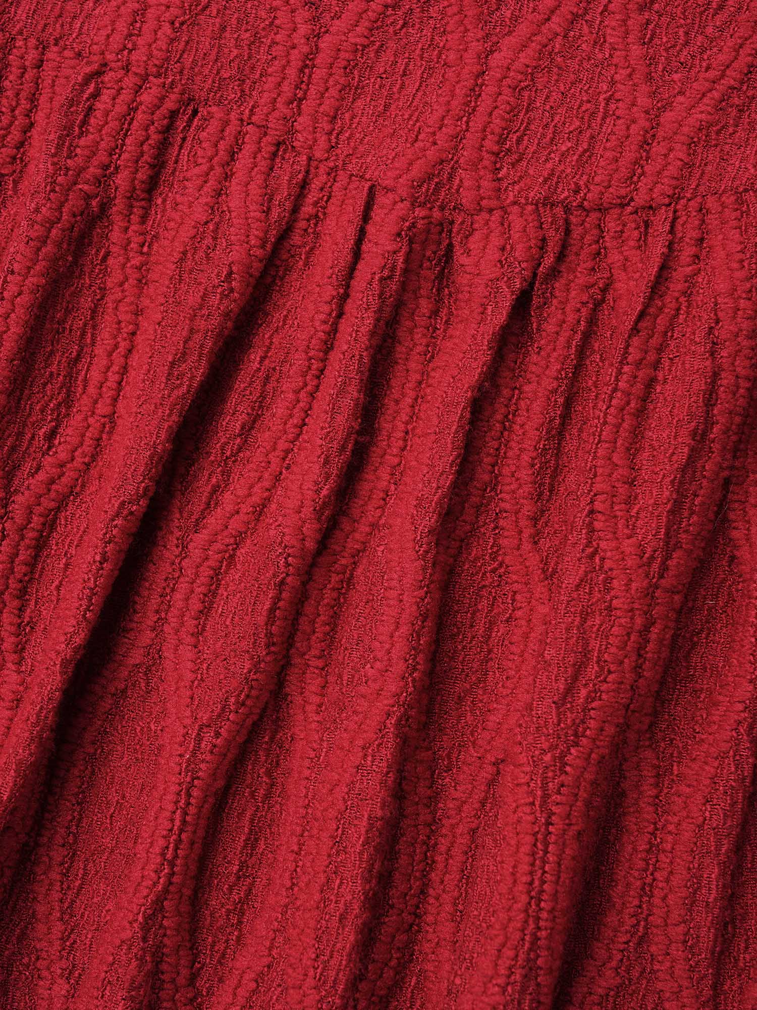 Textured Keyhole Gathered Knit Top-Sweetccc