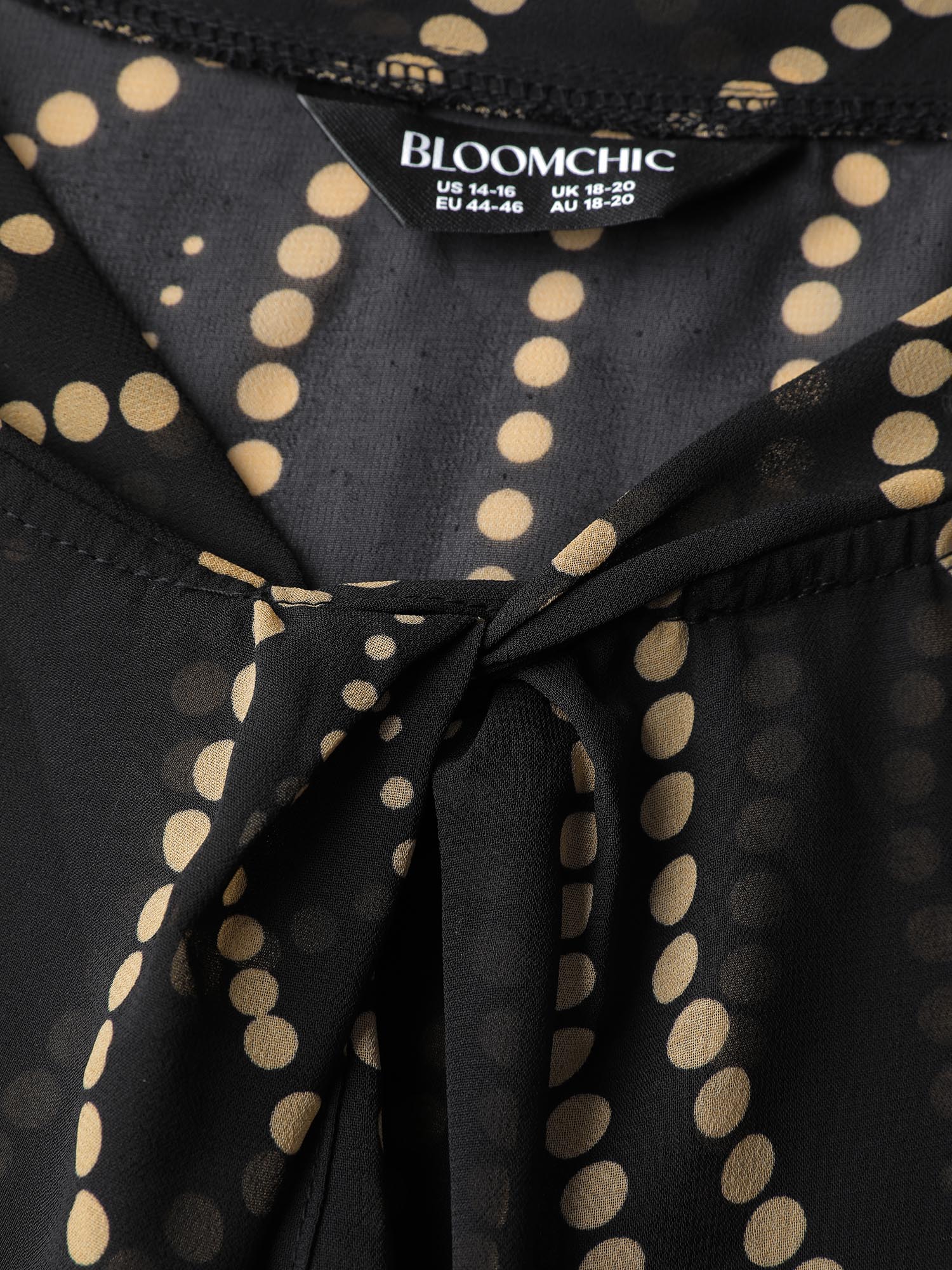 Knotted Neckline Chiffon Print Blouse-Sweetccc