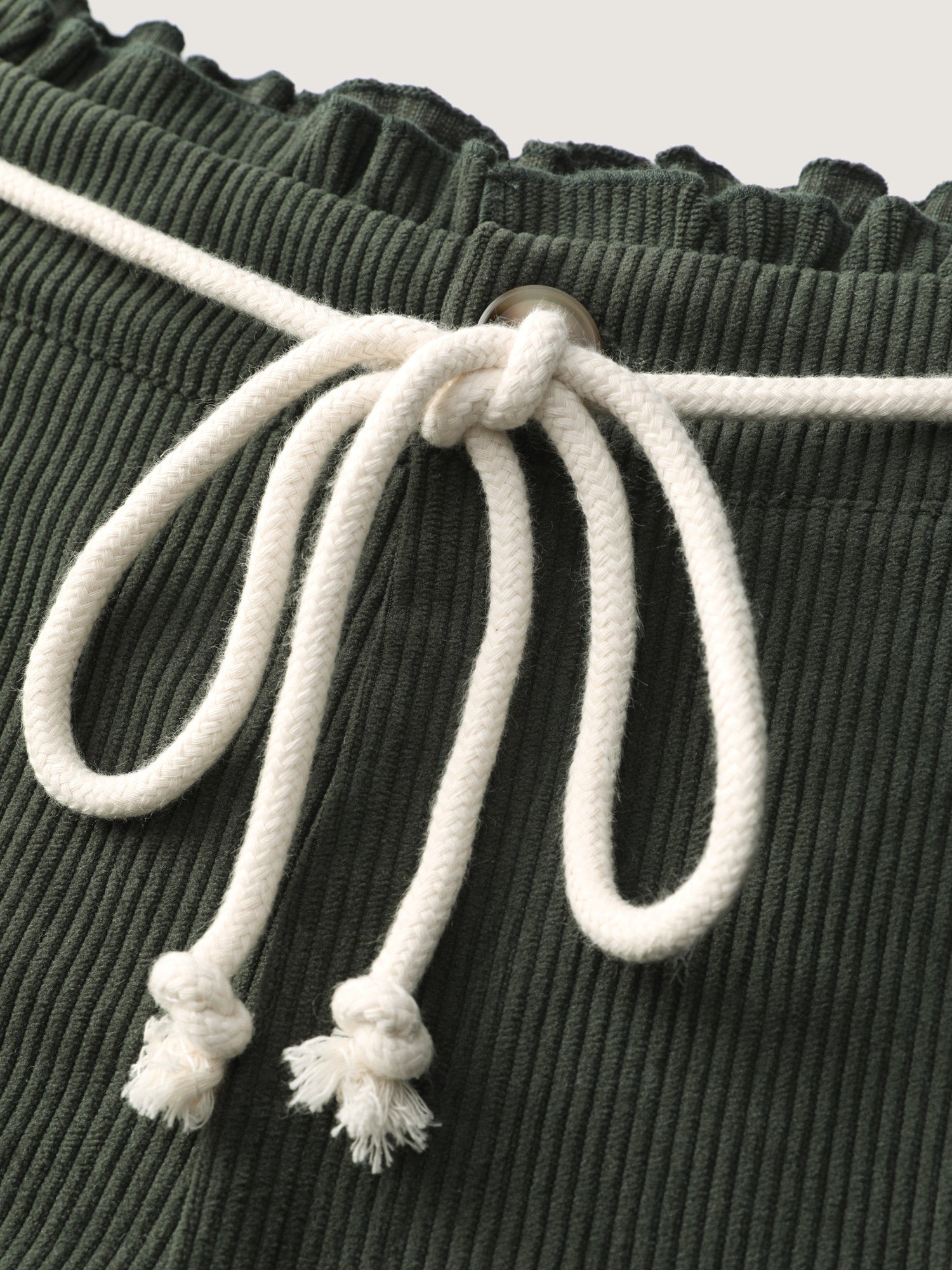 Textured Drawstring Waist Pleated Pants-Sweetccc