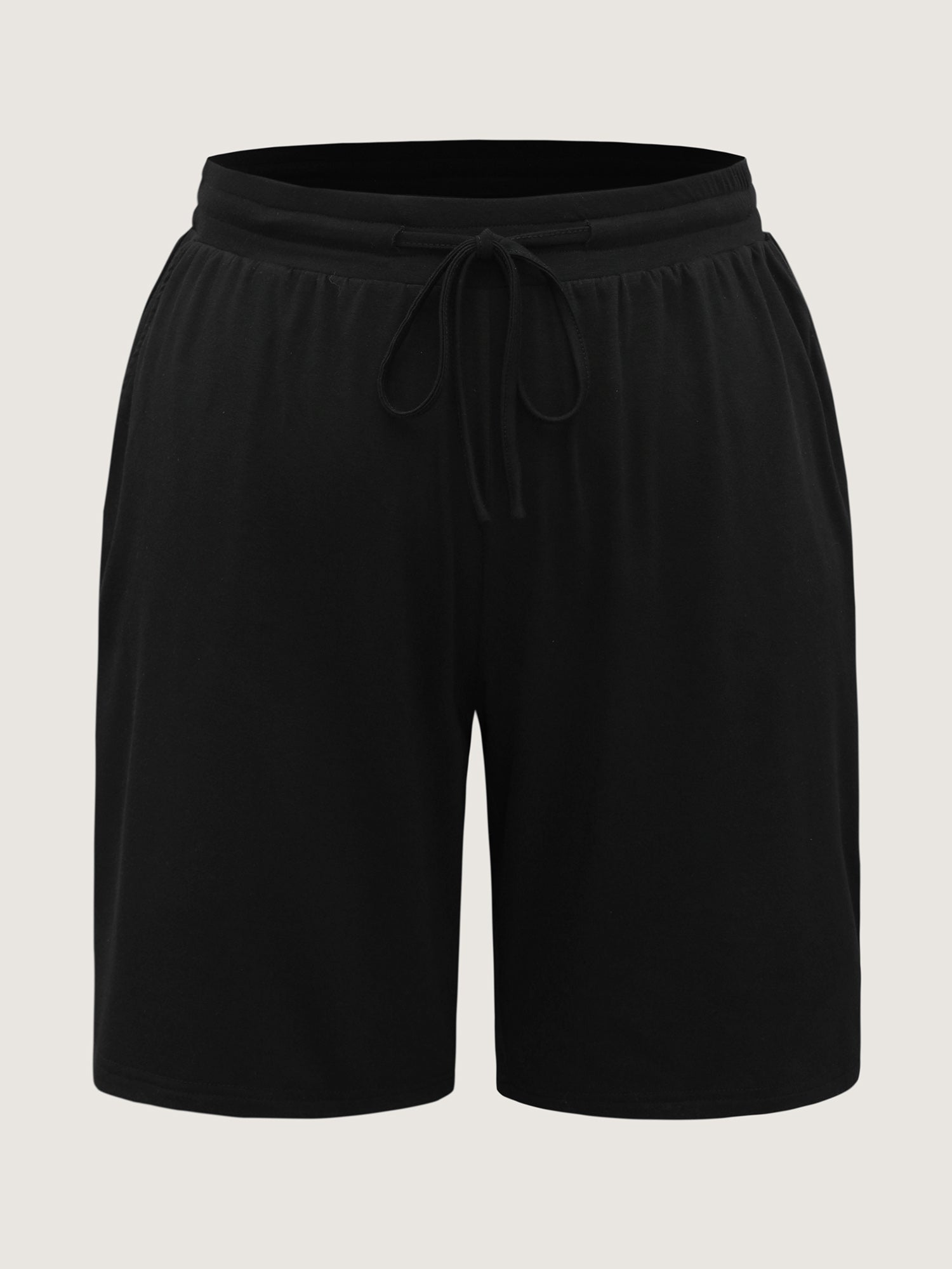 Stretchy Slit Drawstring Straight-Leg Shorts-Sweetccc