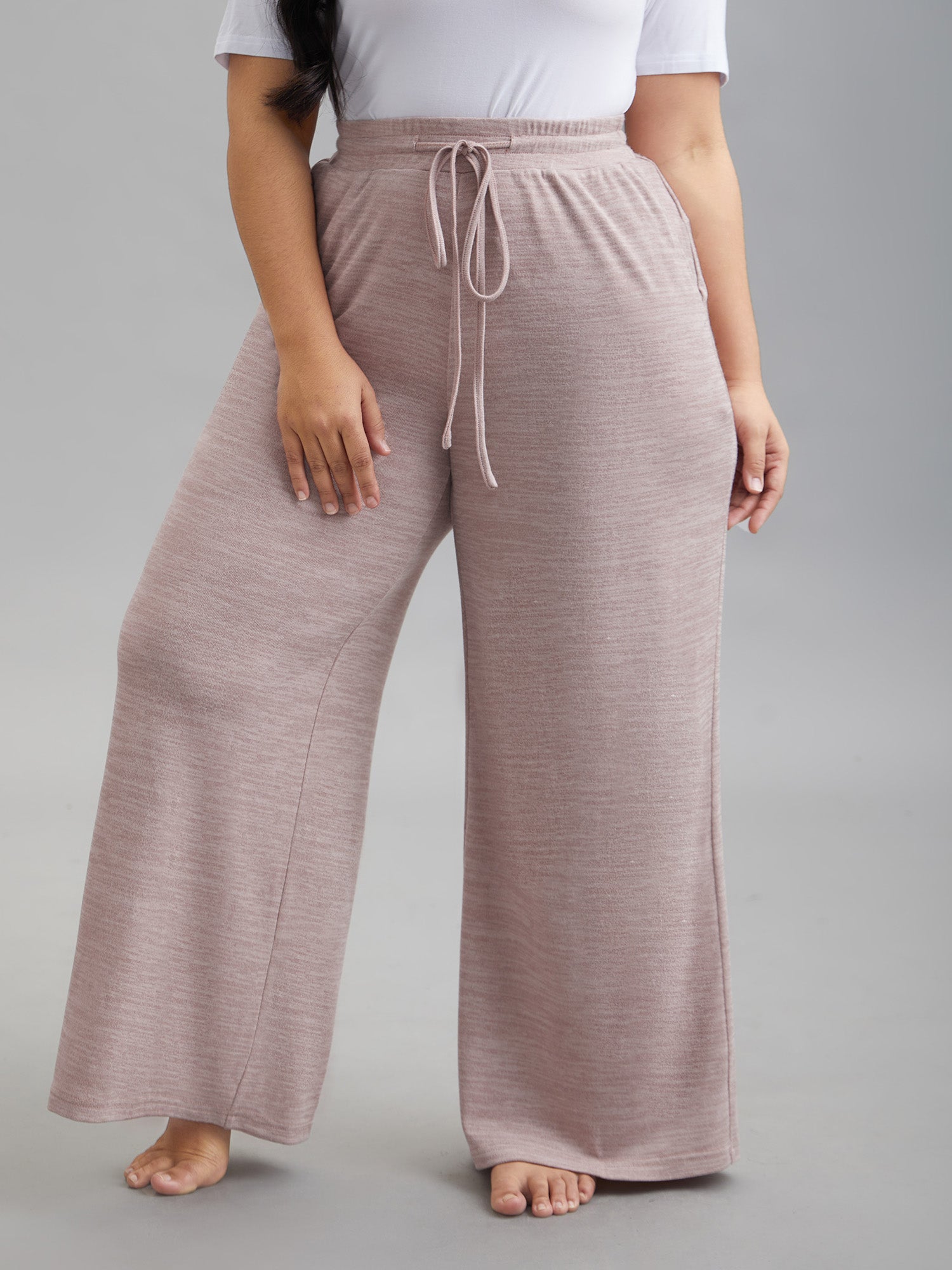 Heather Drawstring Loose Lounge Bottoms-Sweetccc