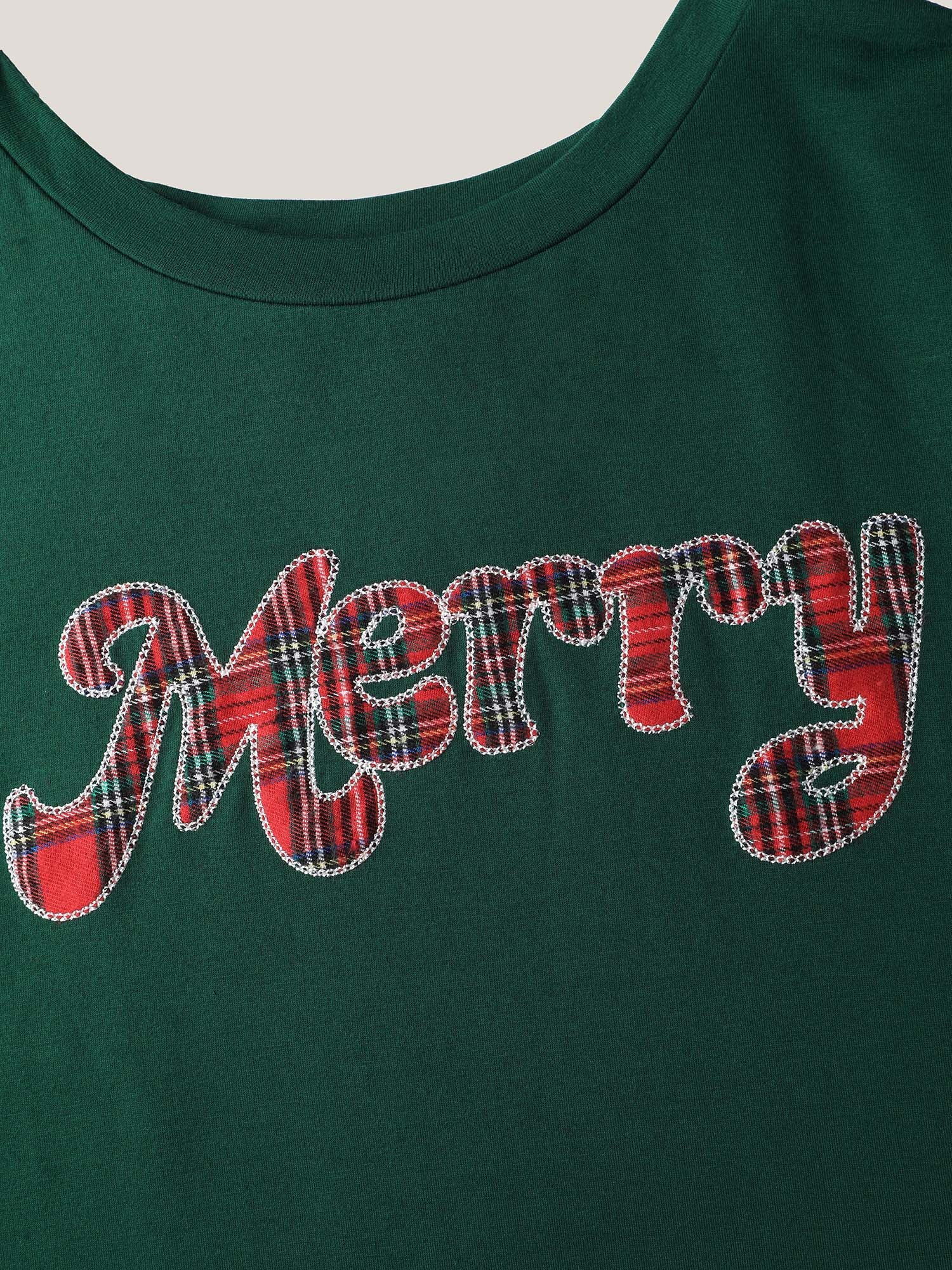 Merry Applique Embroidery Sweatshirt-Sweetccc