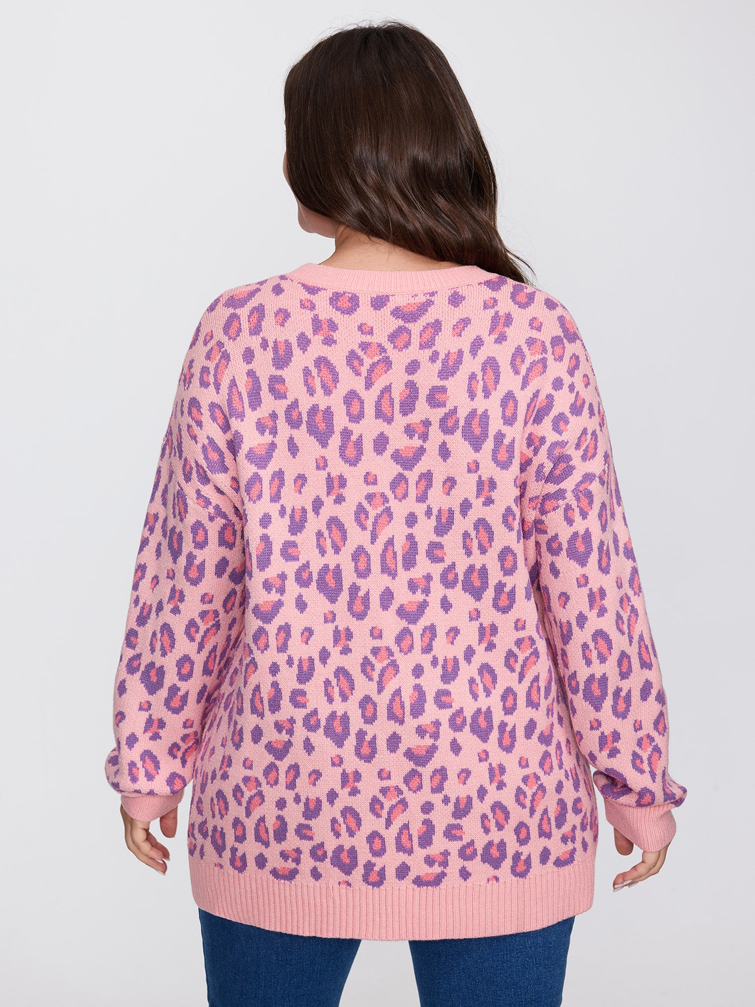 Sweet Leopard Pattern Jacquard Pullover-Sweetccc