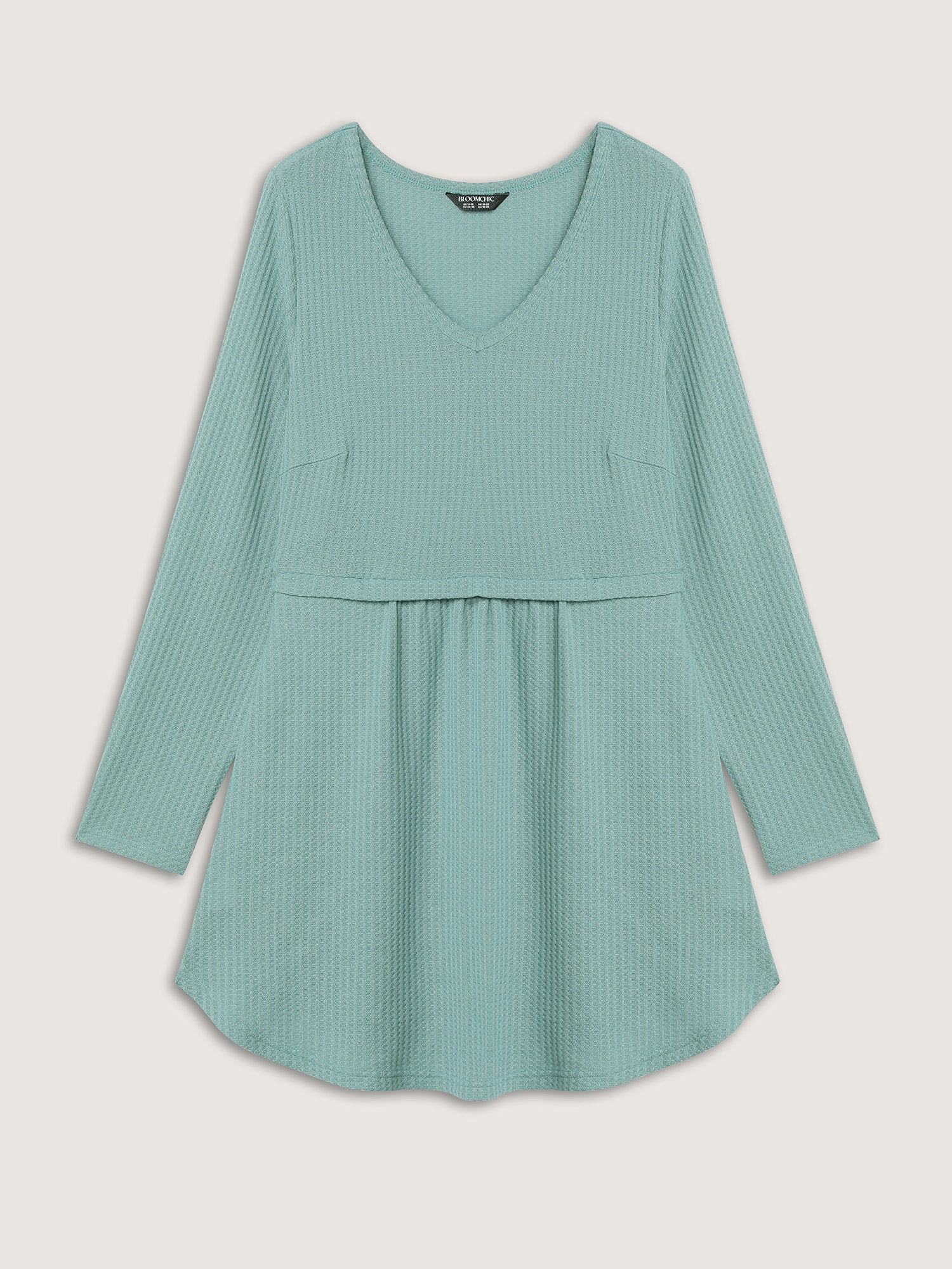 Layered V-Neck Fit and Flare Knit Top-Sweetccc