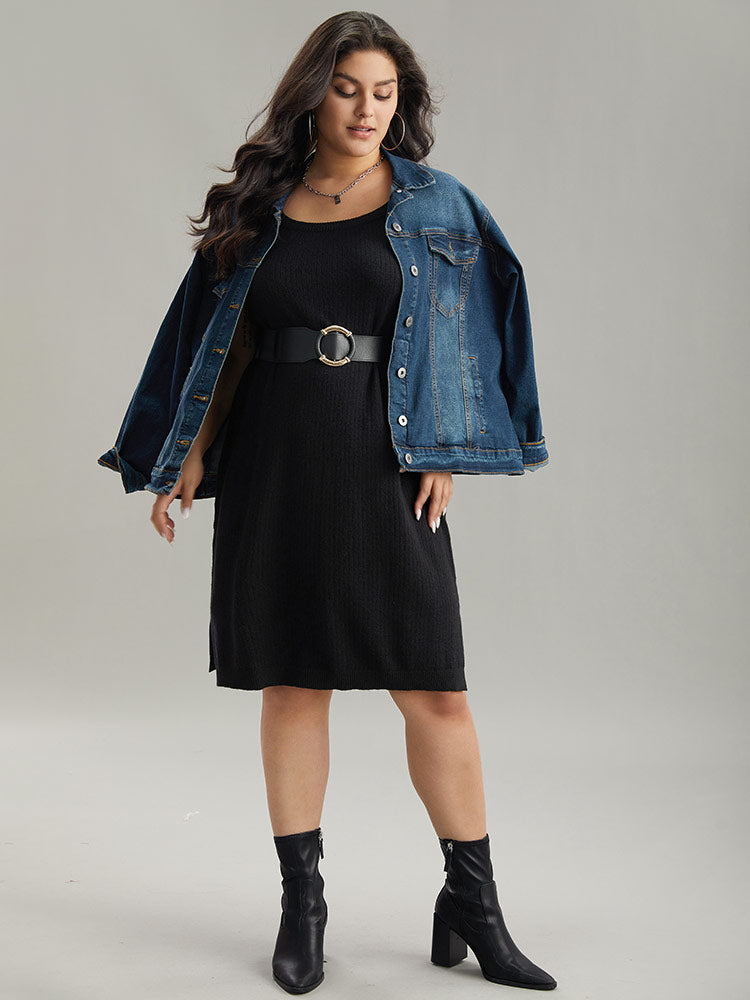 Supersoft Essentials Anti-Pilling Shoulderless  Sweater Dress-Sweetccc