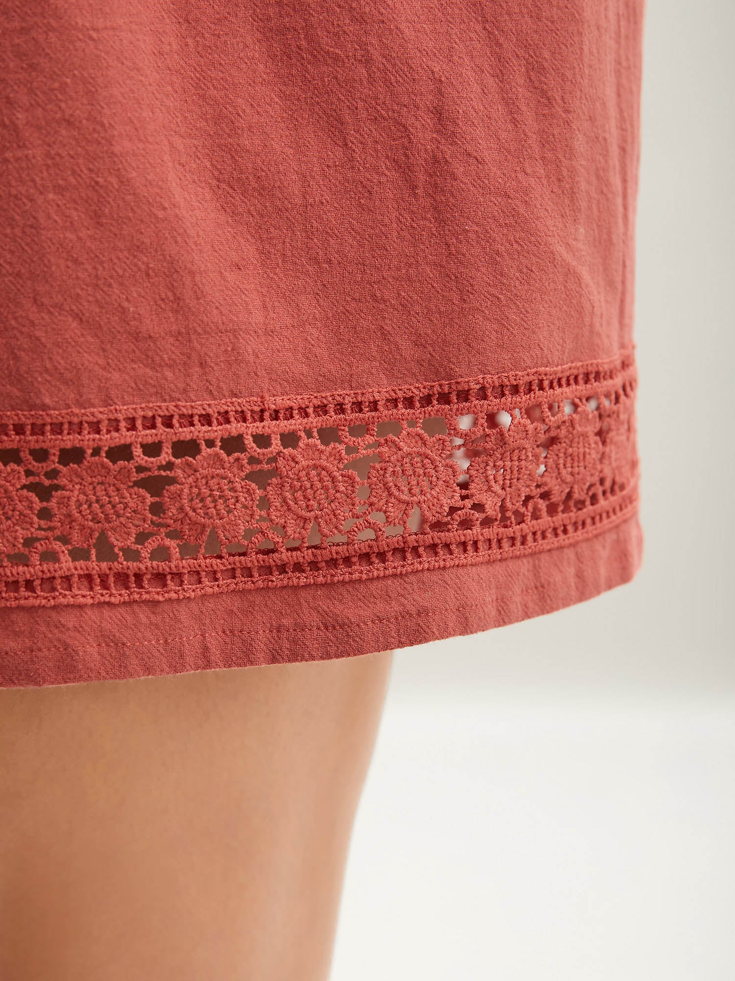 Lace Trim Waist-Tie Shorts-Sweetccc
